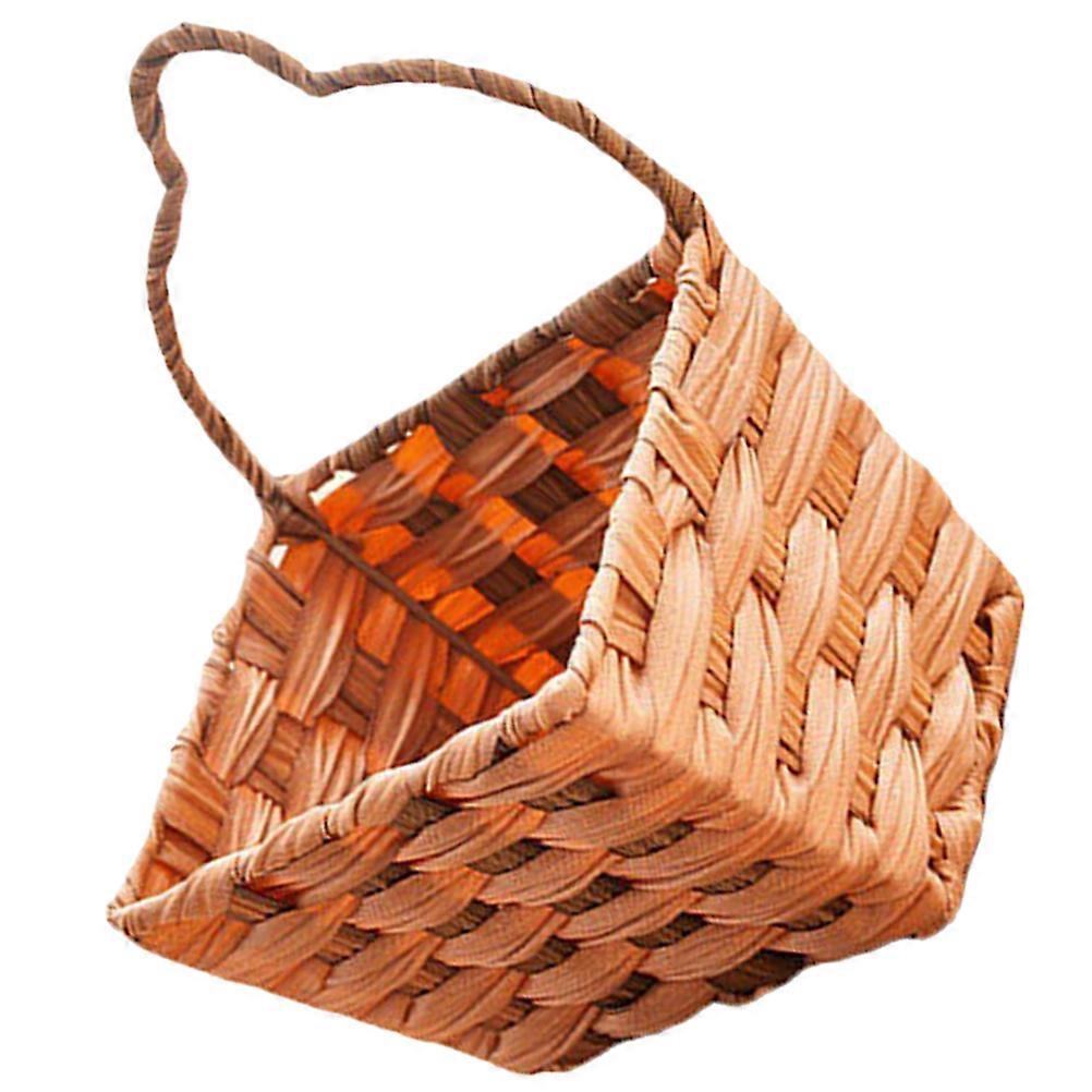 Khaki Wall Mounted Storage Woven Basket for Home