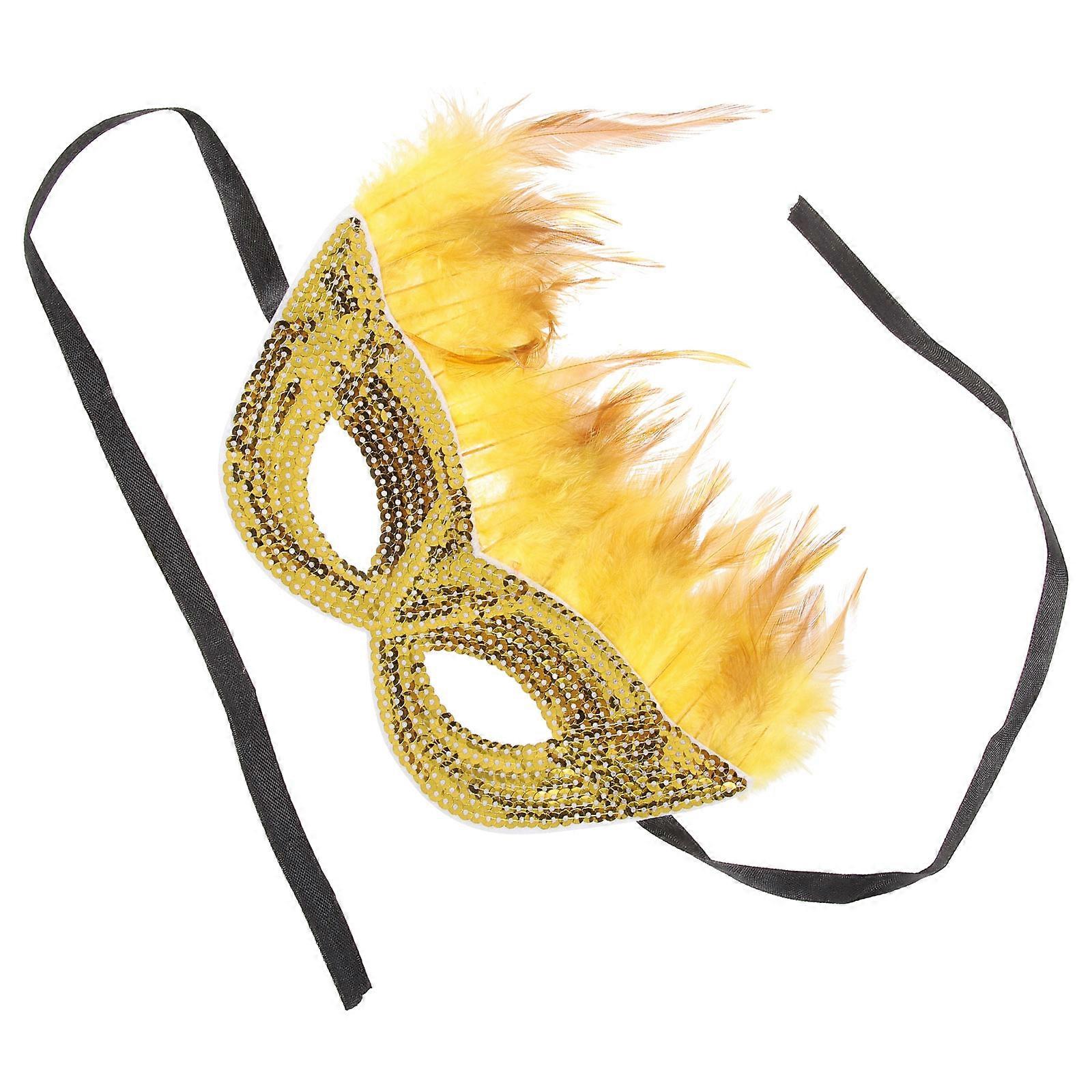 Golden Carnival Costume Party Mask for Masquerade 2Pcs Set