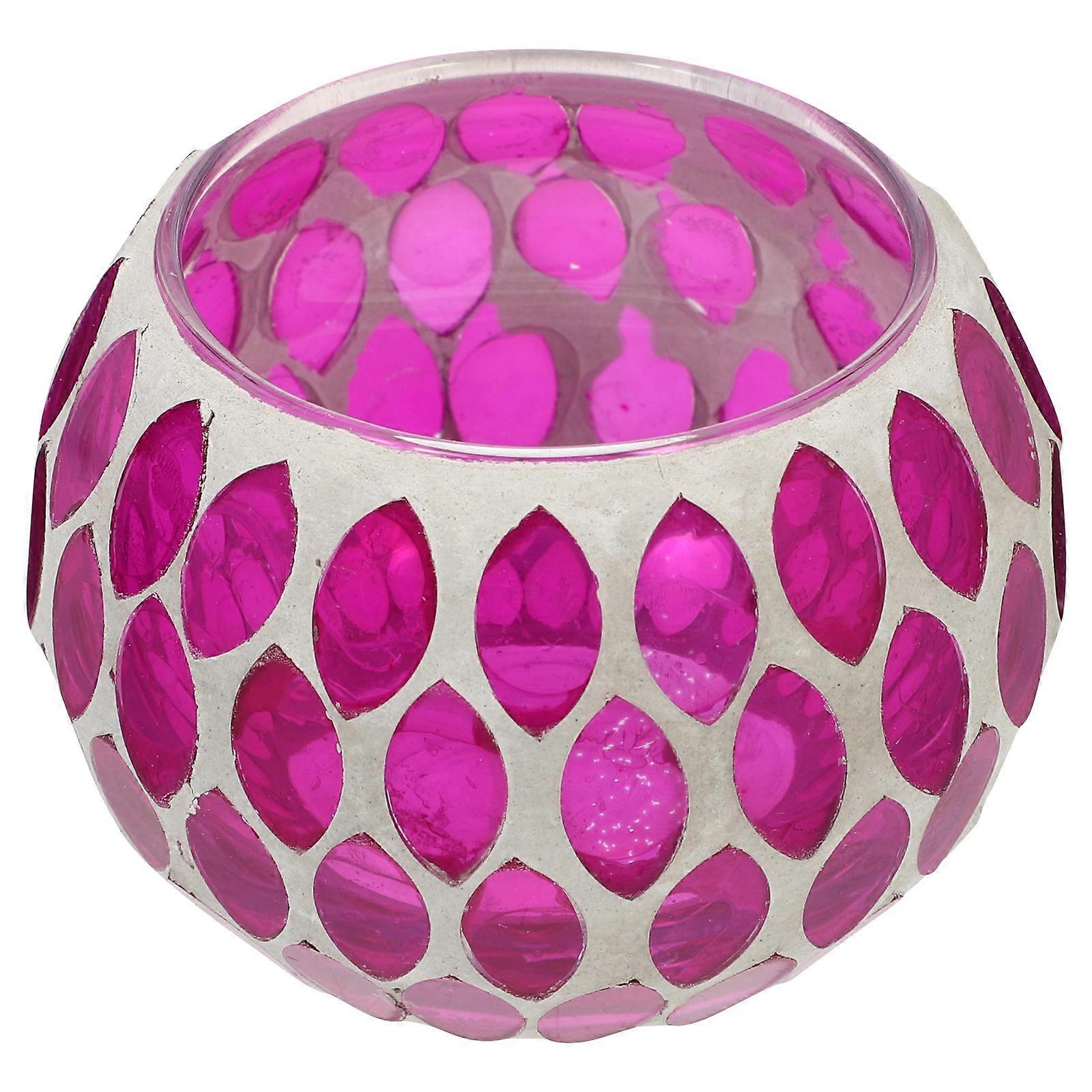 Glass Candle Holder Mosaic Design for Calm Atmosphere Use 2Pcs