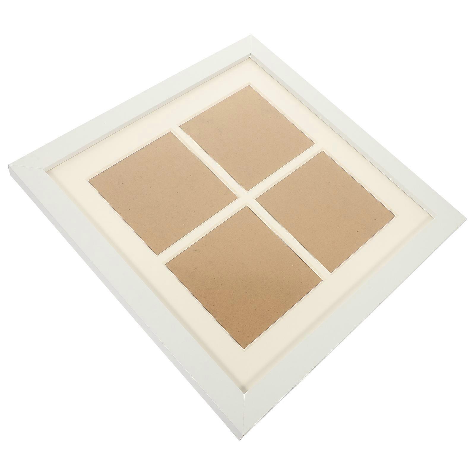 Canvas Painting Frame Square Art Wall Mount Frame For Home Decor White 28X28cm Display Oil Paintings 1Set