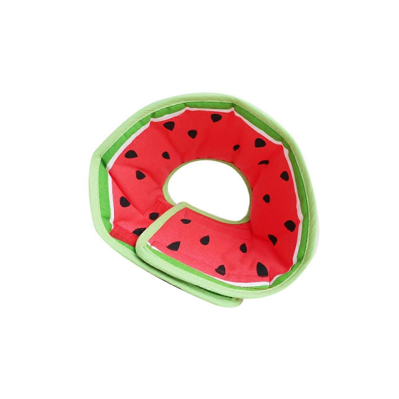 Pet Neck Collar Small Watermelon Pattern Anti-Bite Anti-Scratch Protective Post-Surgery Wound Guard Adjustable Fasten