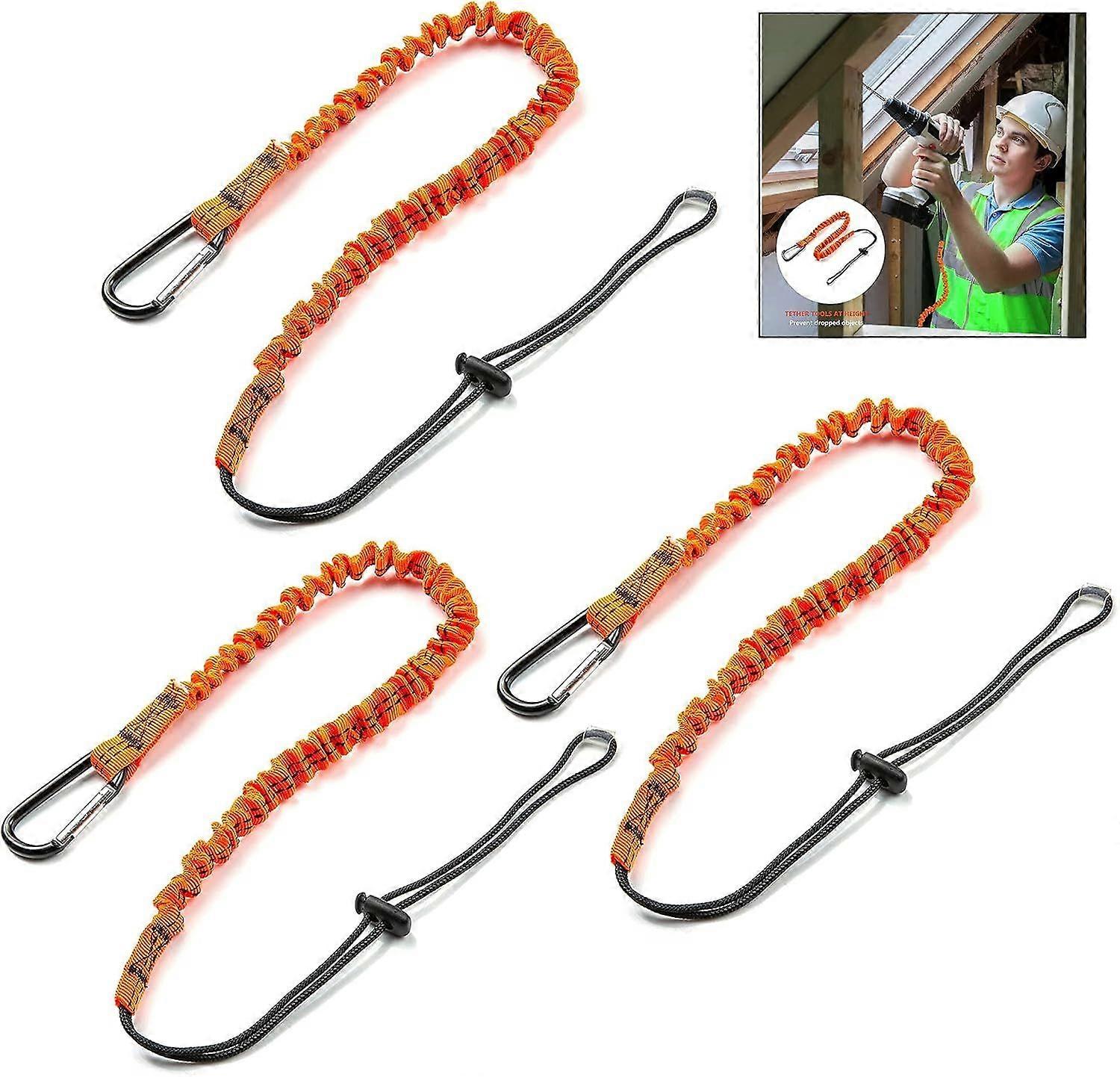 3pcs Tool Lanyard, Elastic Cord, Retractable Safety Tool with Carabiner, Safety Tool Lanyard, Fall Protection Tool