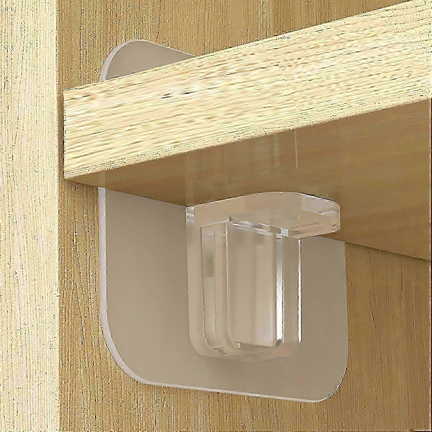 20 Pcs Adhesive Shelf Bracket, No Drill Shelf Support Pegs Adhesive Shelf Clips Cabinet