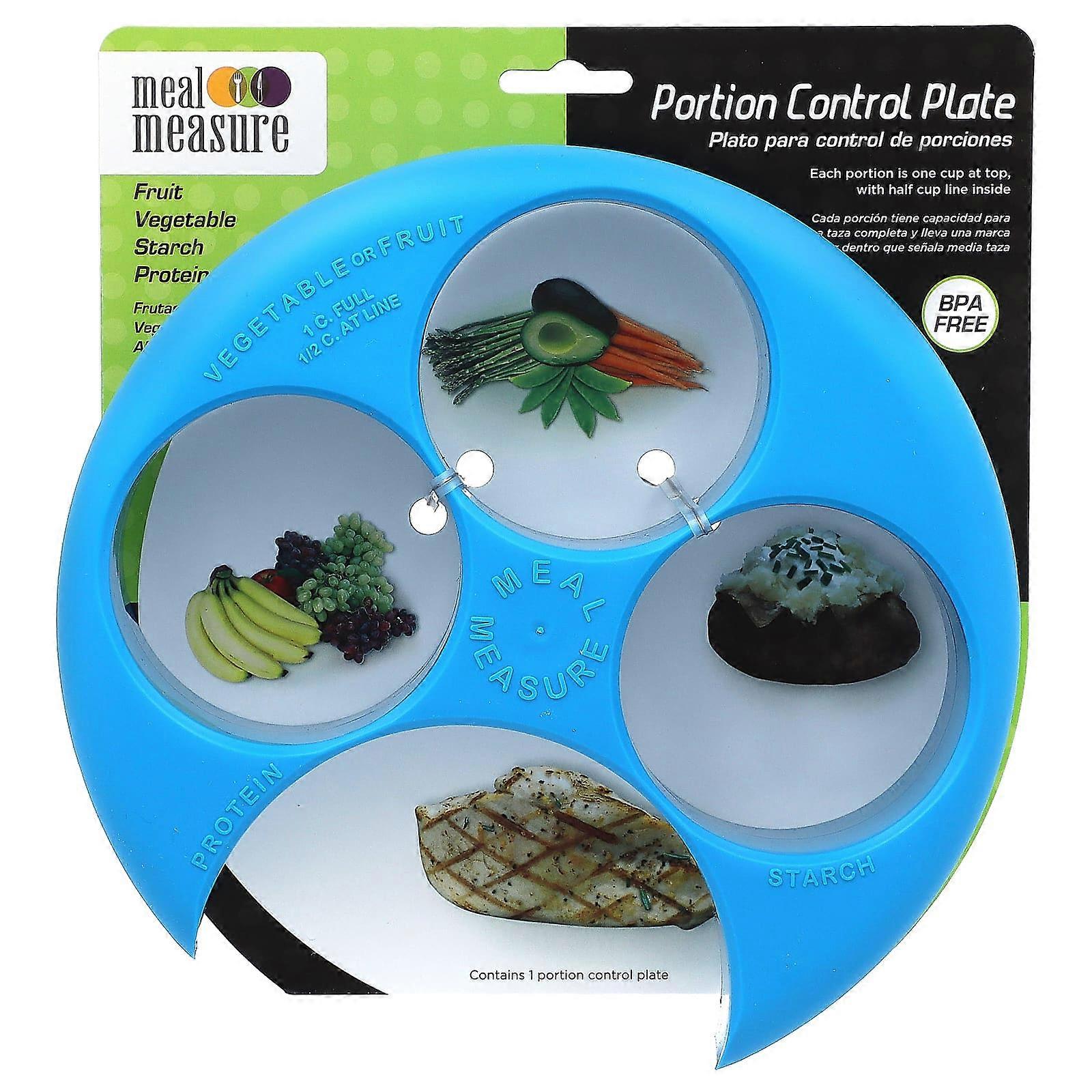 Meal Measure, Portion Control Plate, Blue, 1 Count