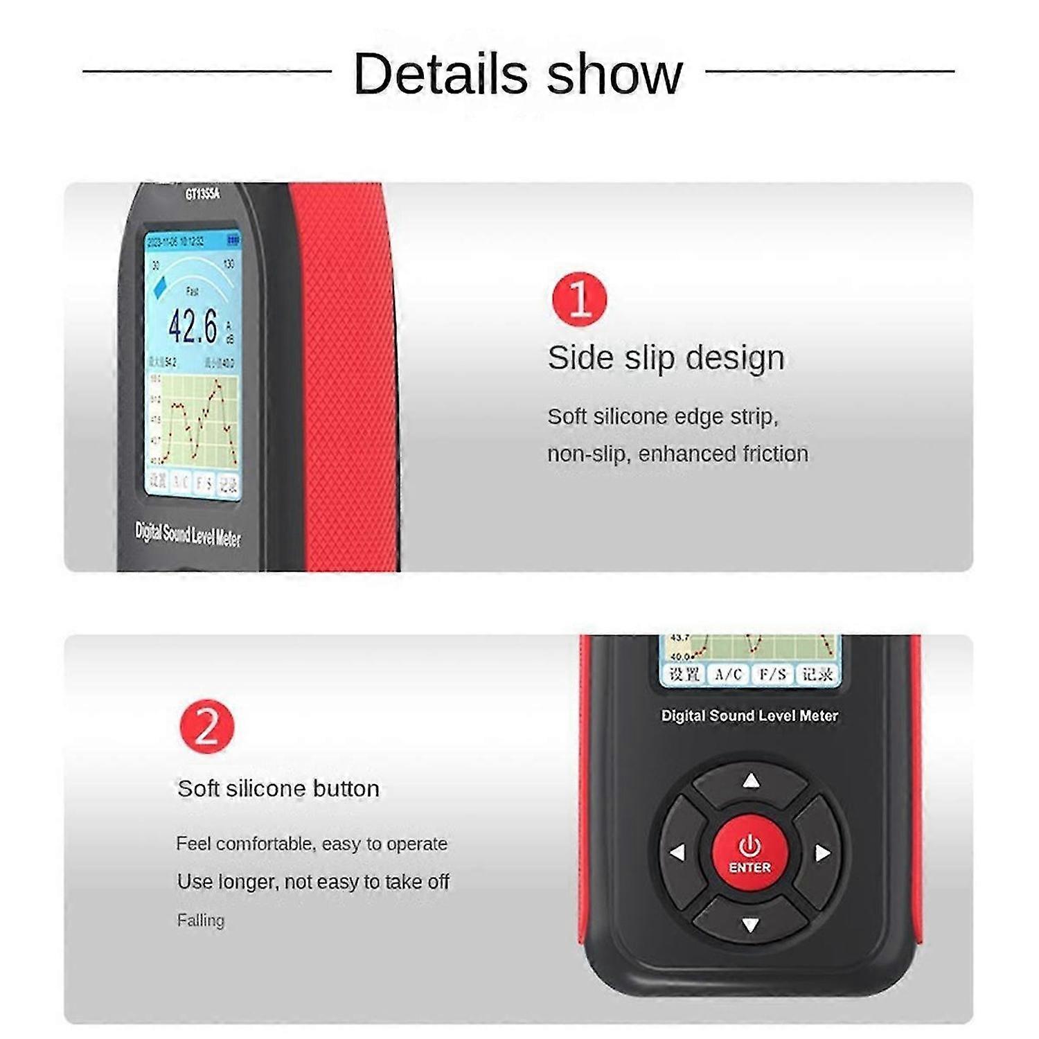 Digital Noise Meter with Condenser Microphone Digital Sound Level Meter Noise Tester Sound Detector