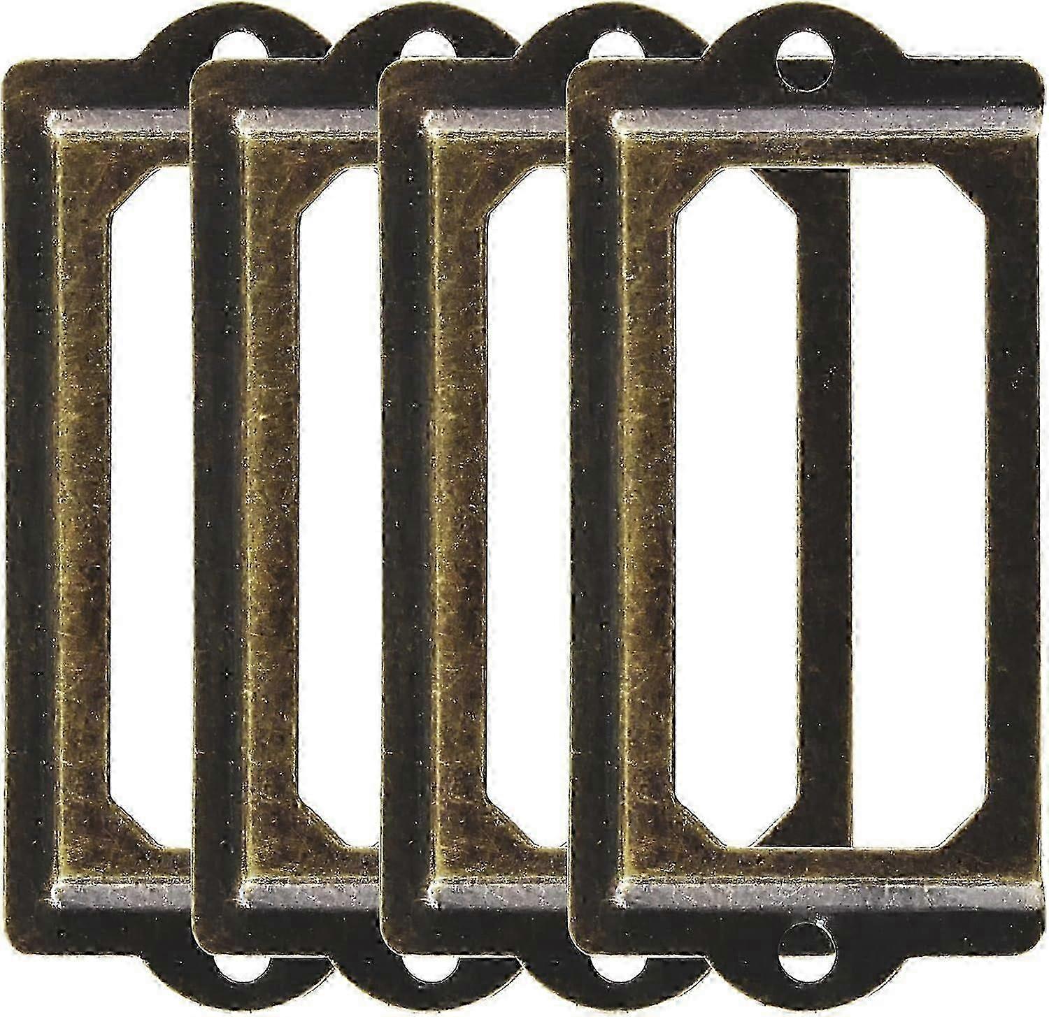 4pcs Retro Bronze Metal Label Holders, Library File Drawer Cabinet Shelf Name Card Tags (70mm x 33mm)