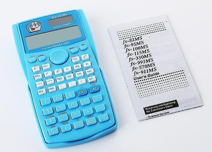 Calculators Cartoon Lovely Pink Function Portable Calculator Digital Display Solar Scientific Blue