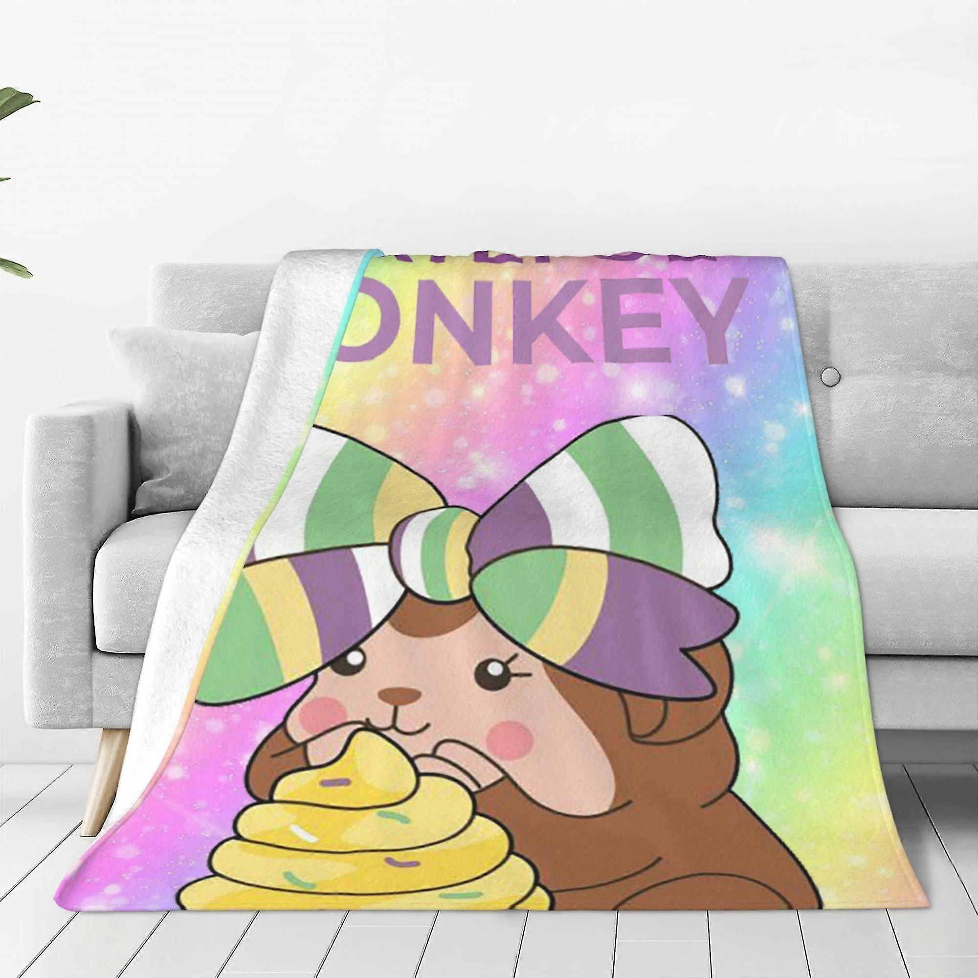 Blanket Grateful Monkey Blanket Throw Lightweight Soft Air Conditioning Flannel Blankets for Bed Couch Sofa Party DecorationsEUB784