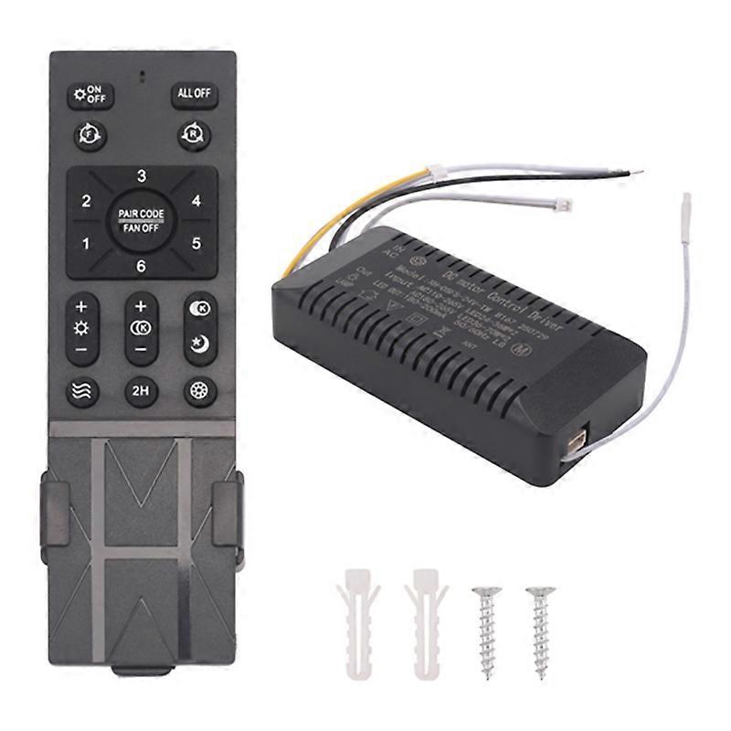 Ceiling Fan Remote Control Kit with 6 Speed Settings, Replacement Ceiling Fan Remote, Dimming Controls, 110-265V