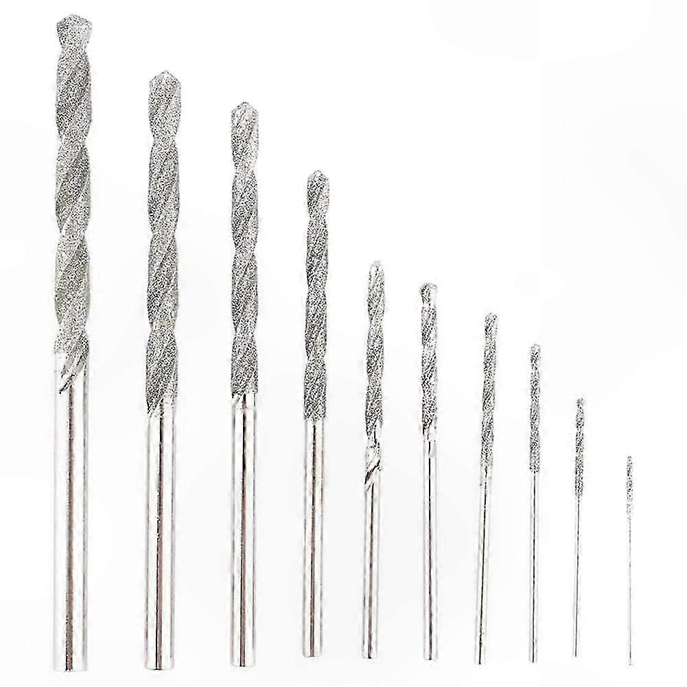 10-Pack Twist Tip Diamond Drill Bits, Heavy Duty Mini Diamond Core Drill Bit Set for Precision Crafting