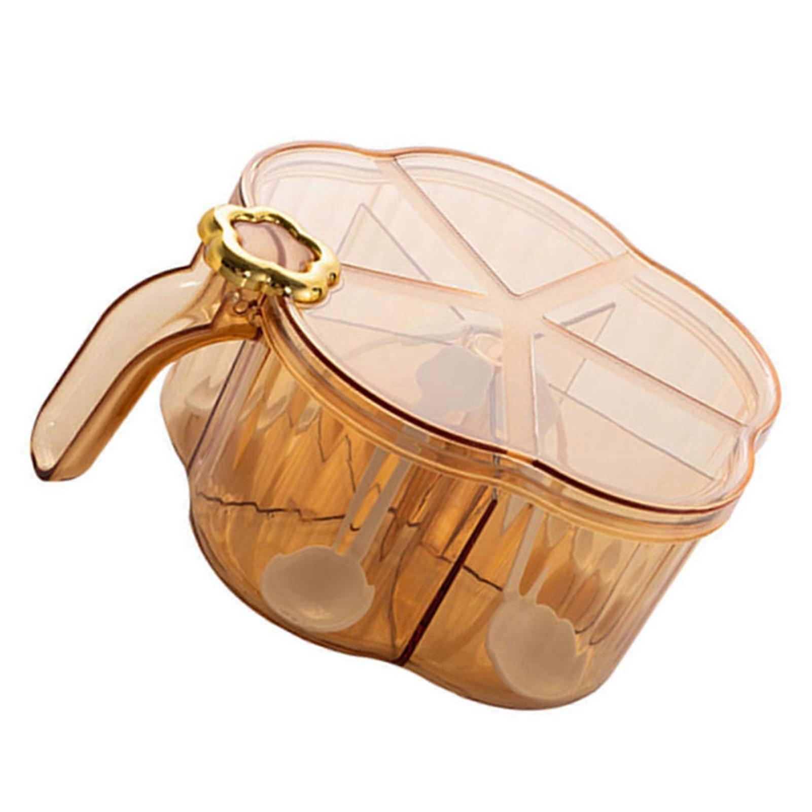 Seasoning Box 5 Compartments Transparent Large Capacity Spice Box with Handle Lid for Kitchen 