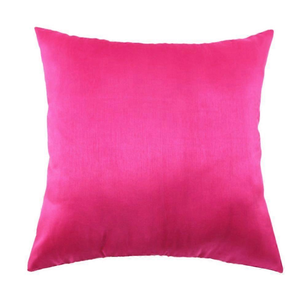 Solid Color Soft Plush Pillowcase Pink Rose Square Cushion Cover_60x60cm