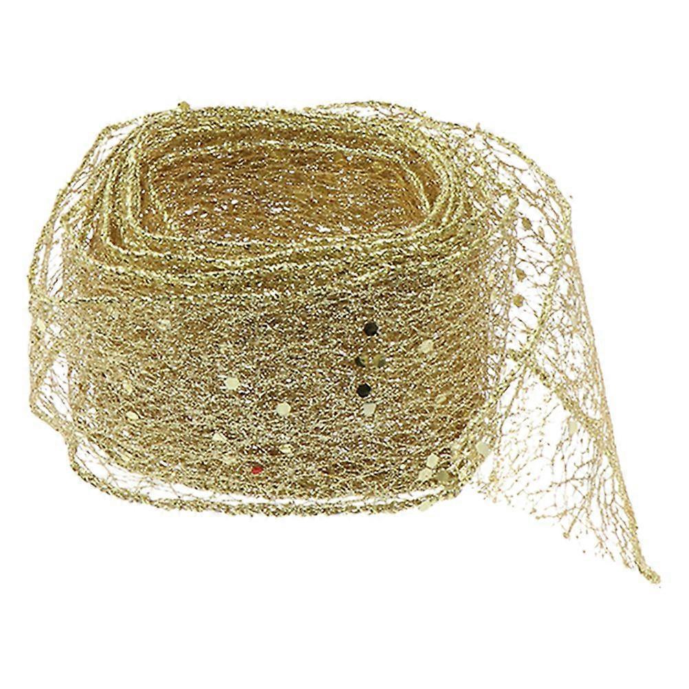 1 Roll of Sparkling Glitter Mesh Wired Ribbon for Tree Present Wrapping Wreaths Holiday Crafts and Decorations Glittery Ribbon Crafts Making Ribbon