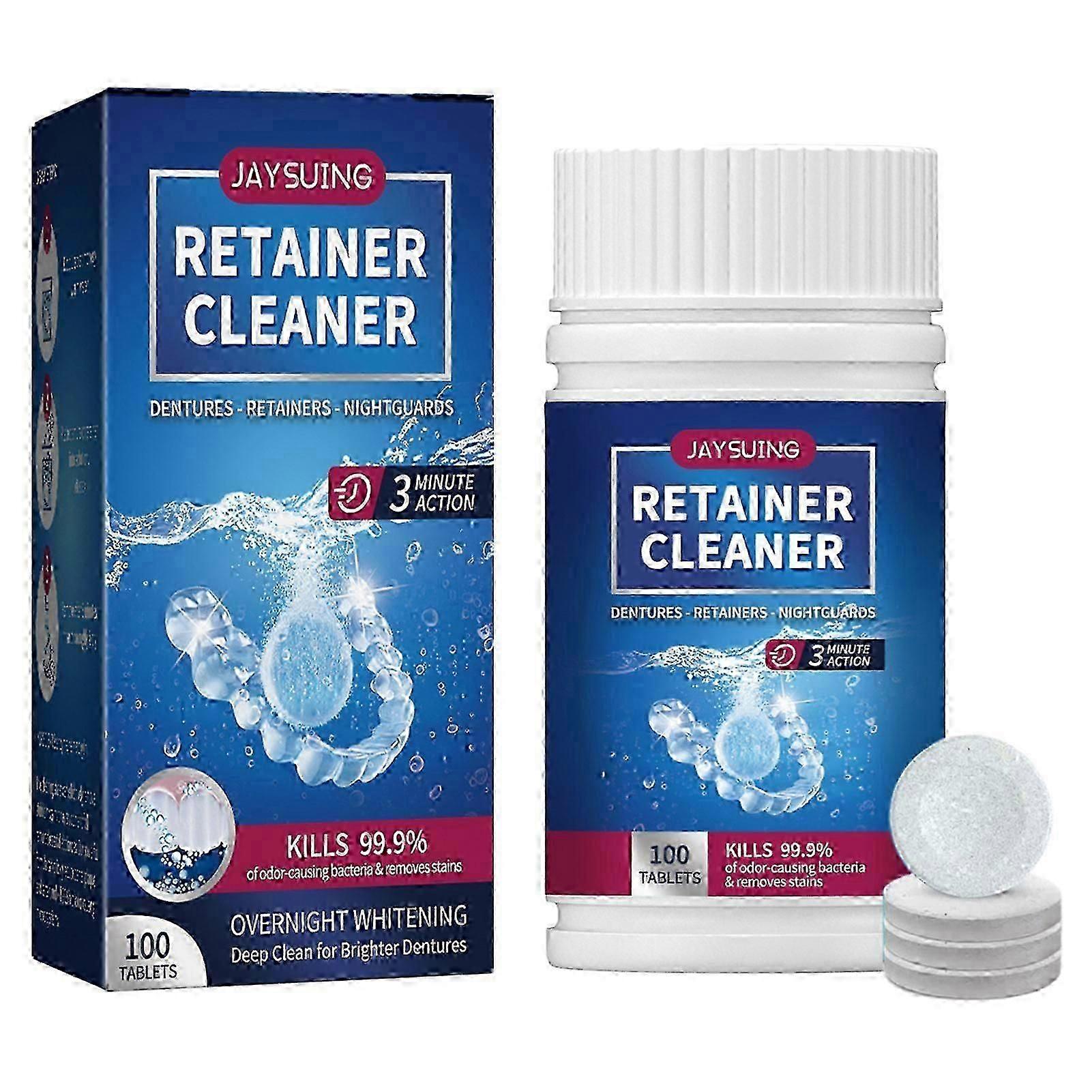 100pcs Retainer Cleaner Tablets Effortlessly Seeps Into Pores And Cleanse Them_yyc