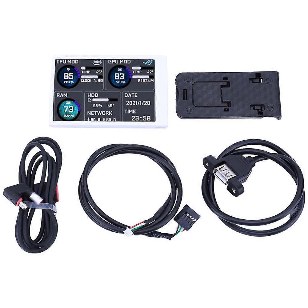 jixopn 3.5in TYPE-C Secondary Screen Computer Temperature Display Sub Screen USB Temperature Display Screen Suitable for Freely AIDA64