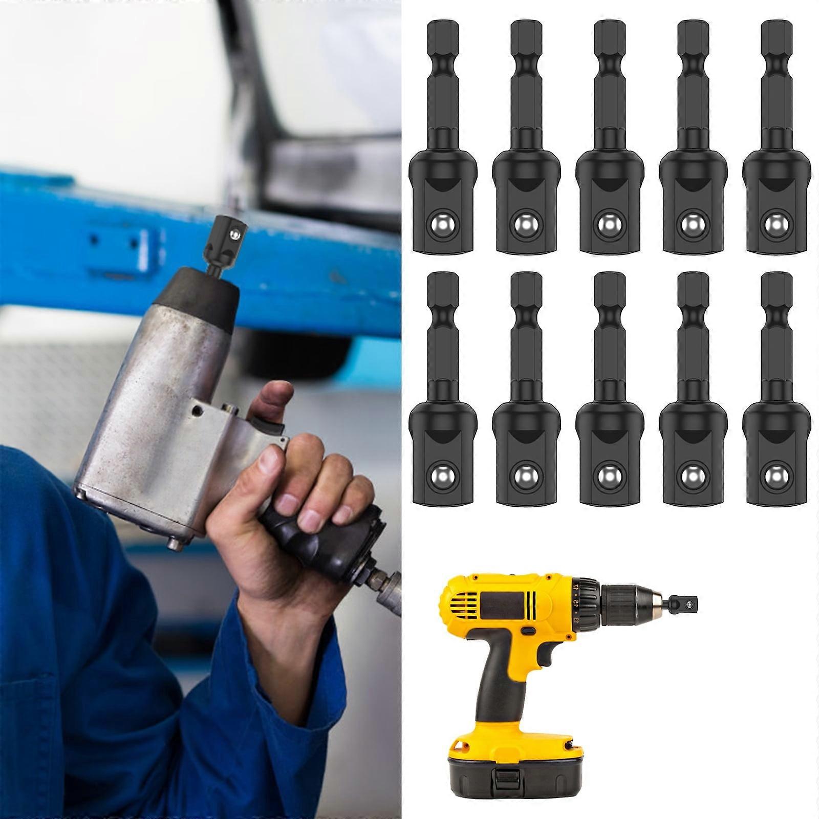 Grusce 10/20Pcs 1/2" Impact Adapter Set, High Hardness Wear Resistant, 1/4" Hex Shank, Multipurpose Socket Driver Bits for Automotive DIY