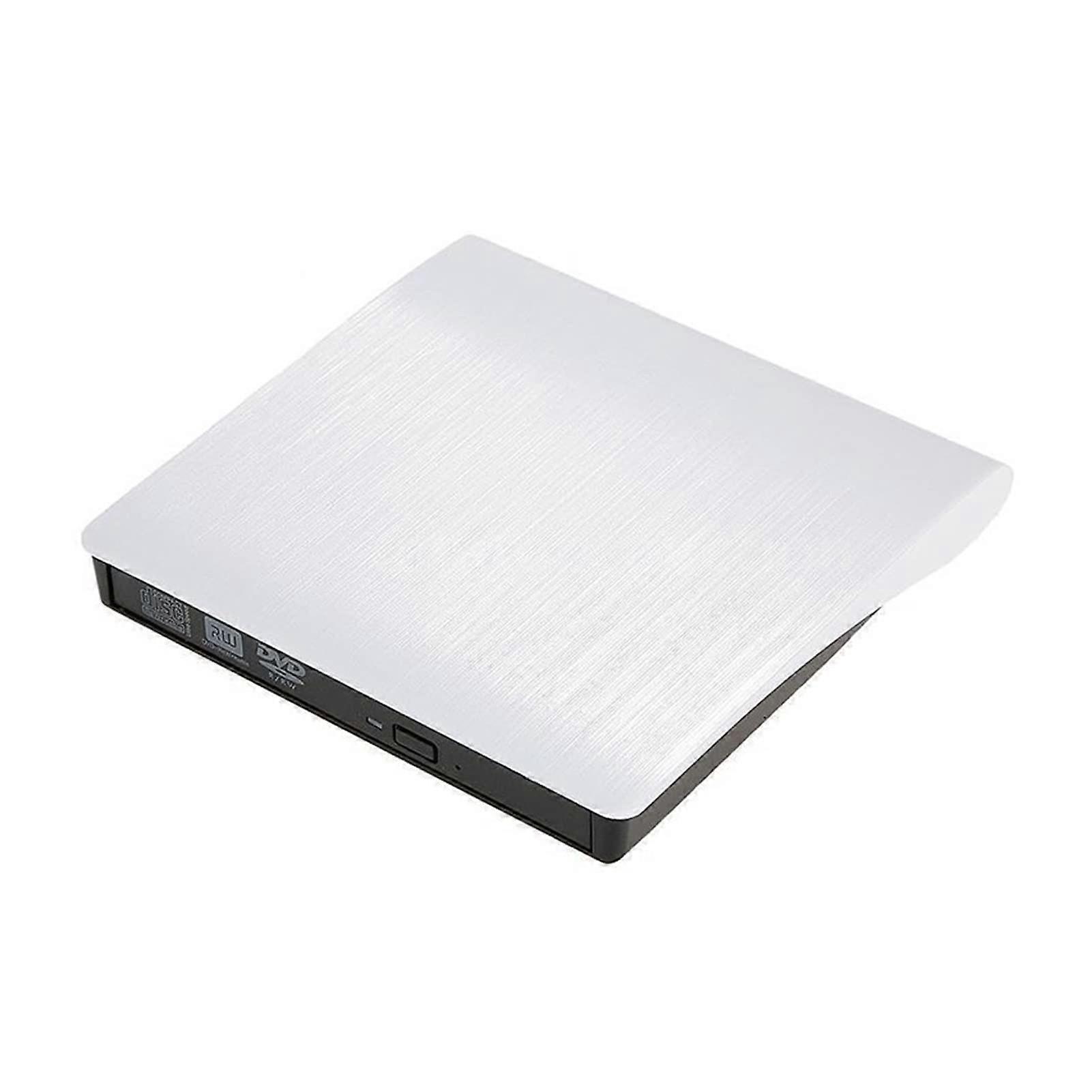 USB 3.0 External DVD Drive Slim Portable CD/DVD Burner Read/Write White for Laptop PC