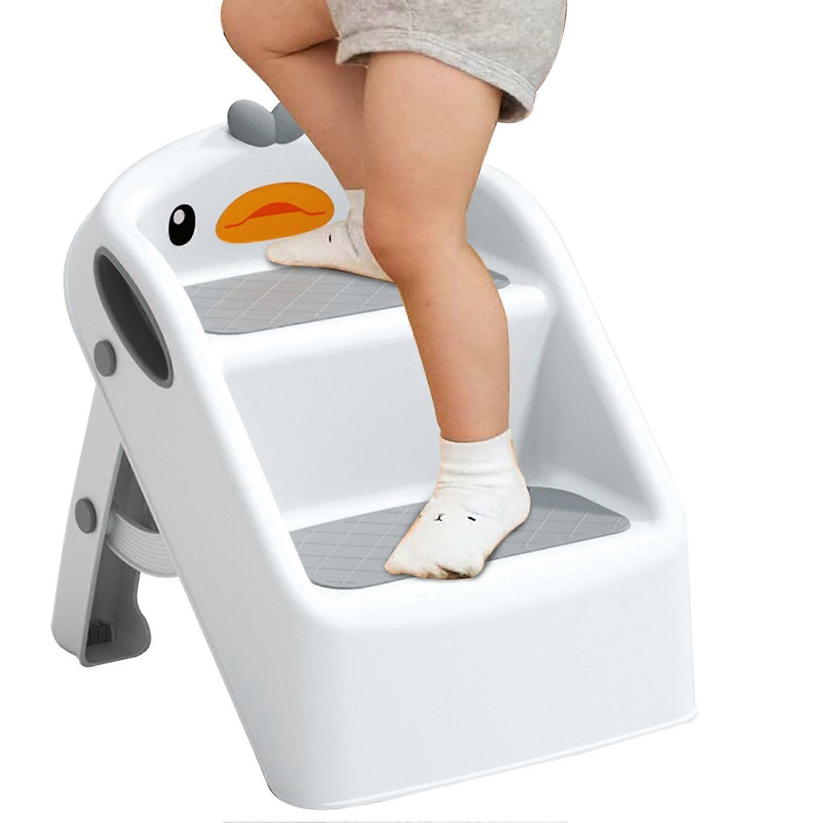 Toddler Step Stool Portable 2Step Folding Stool for Bathroom and Kitchen, Toddler Kitchen Stool, Kids Folding Stool