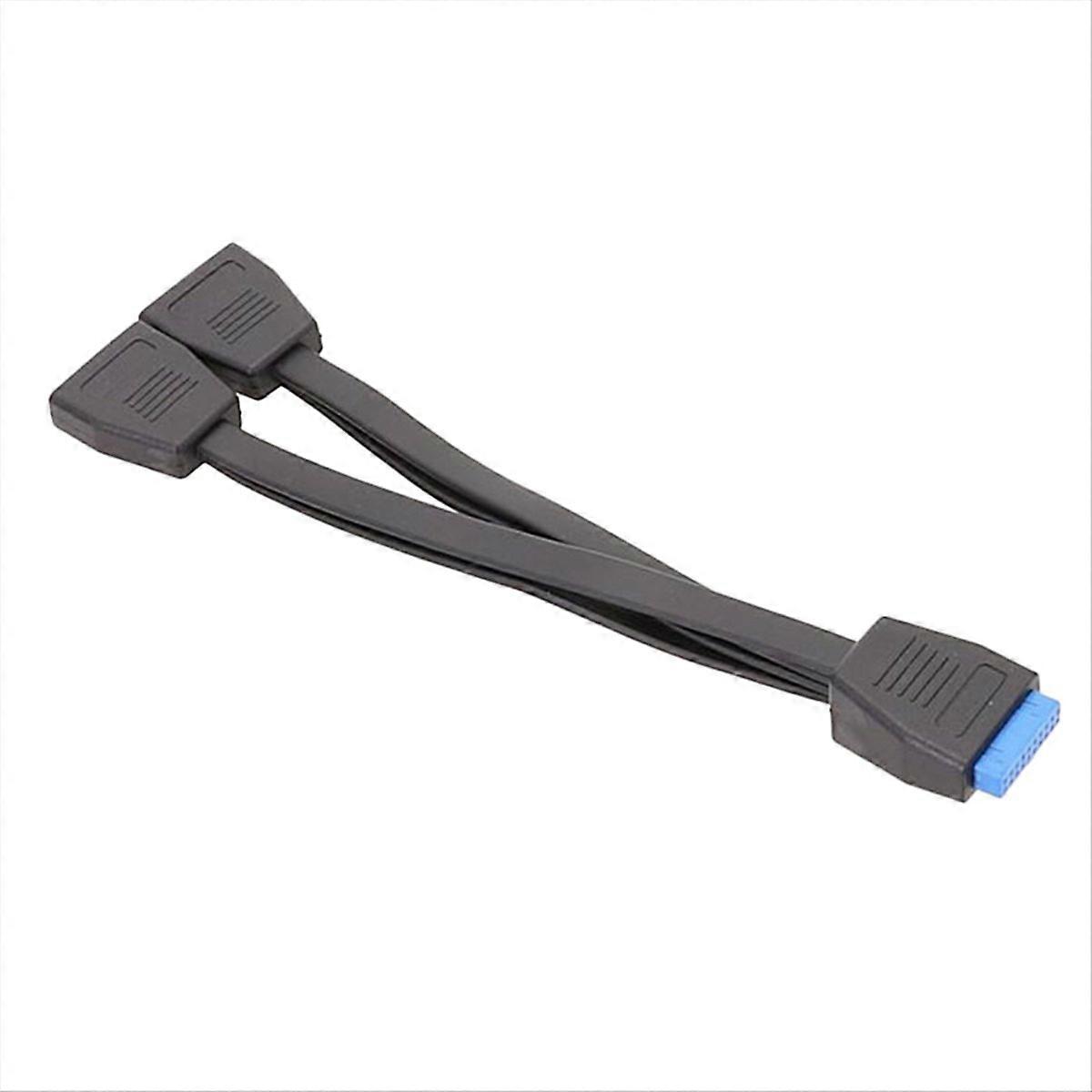 USB 3.0 Header Extension Cable 19/20 Pin 1 to 2 Y Splitter Internal Extension Adapter 20cm for Compu