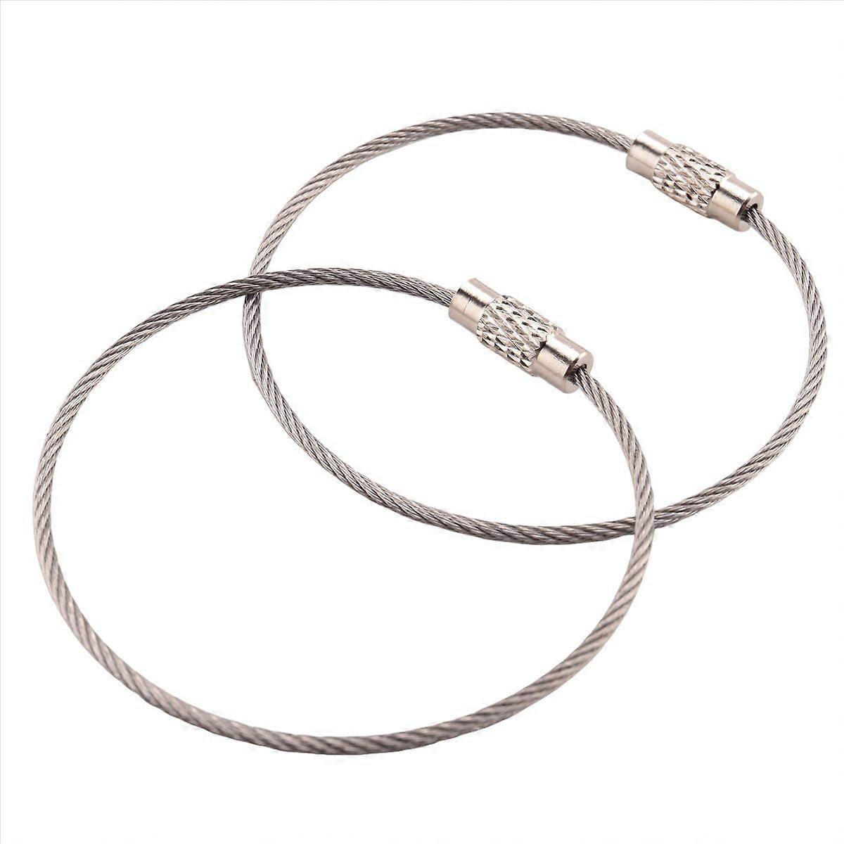 20Pcs Wire Key Chain Ring Holder Metal Cable Wire Lanyard