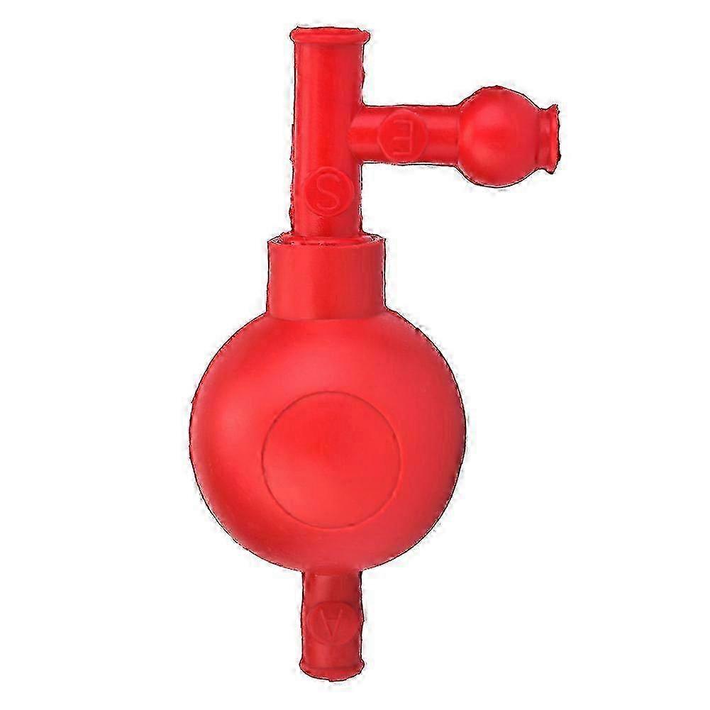 Lab Rubber Suction Bulb Safe Pressure Quantitative Pipette Filler with 3 Valves (Red) 2025
