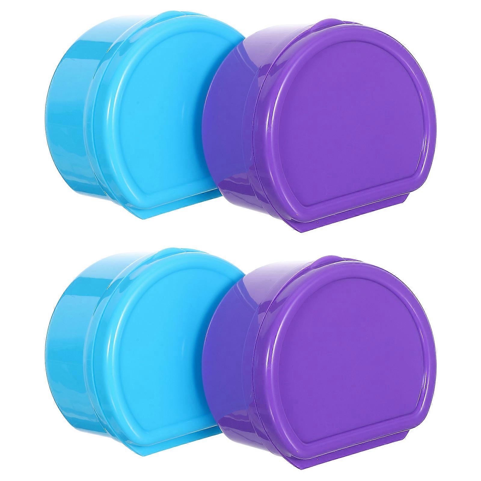 Denture Case Set Denture Case with Leak-Proof Design for 4Pcs Storage Use