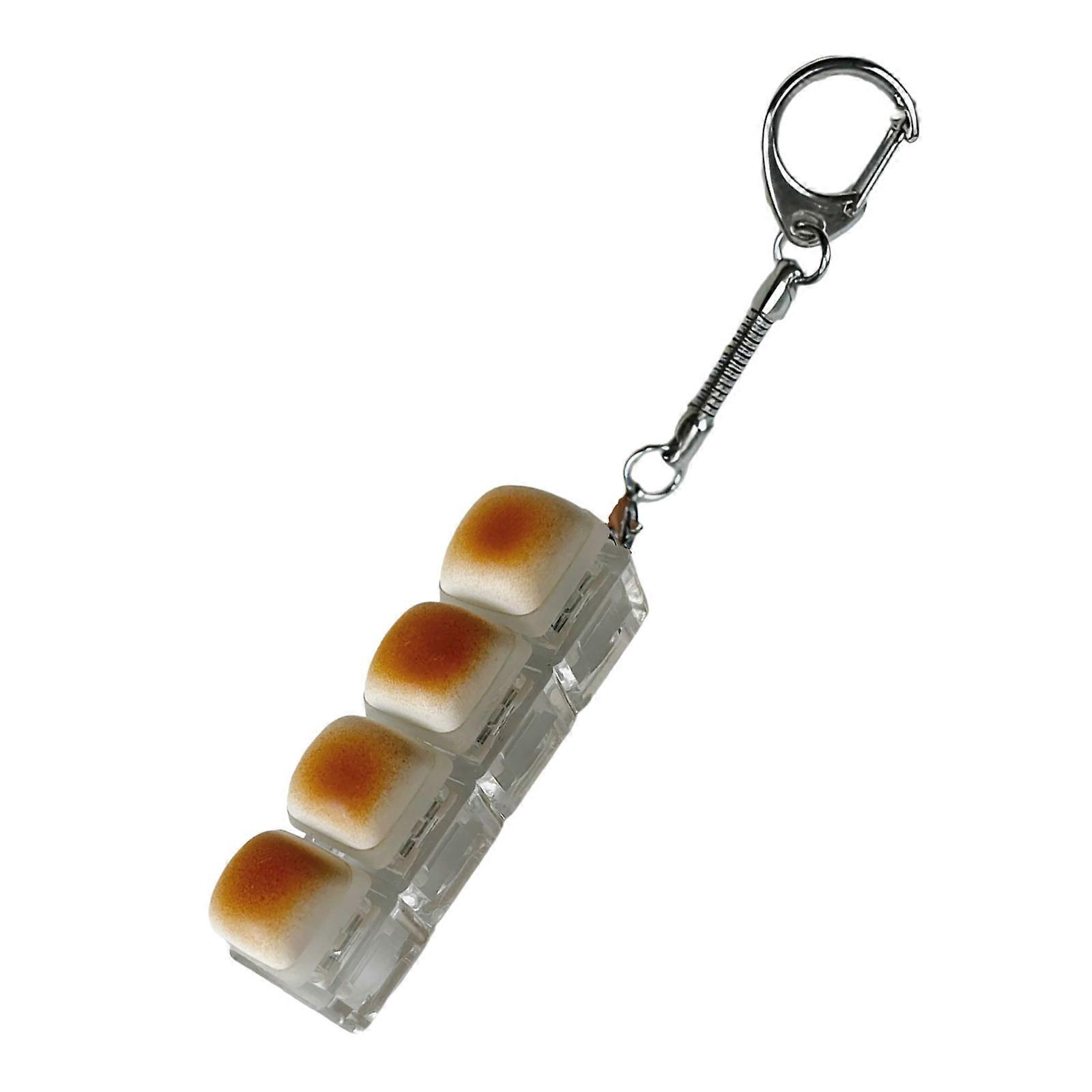 Caramels Bread Inspired Keycap Keychain Cute Design With Textured Detailing For Backpacks Keys Jewelry Accessories User Friendly PVC Material  8 cm