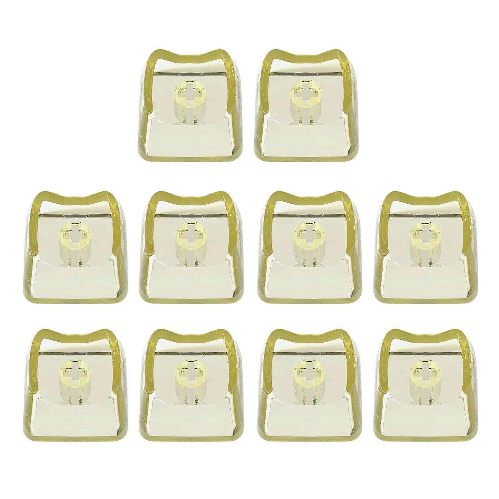 10 PC High Clear PC Keycaps For Mechanical Keyboards With Smooth Surfaces And General 1U Fit  Yellow