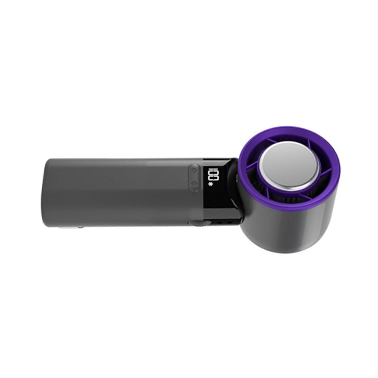 Portable USB Rechargeable Handheld Fan with Strong Airflow and Digital Display for Office, Students, Women, Dark Grey