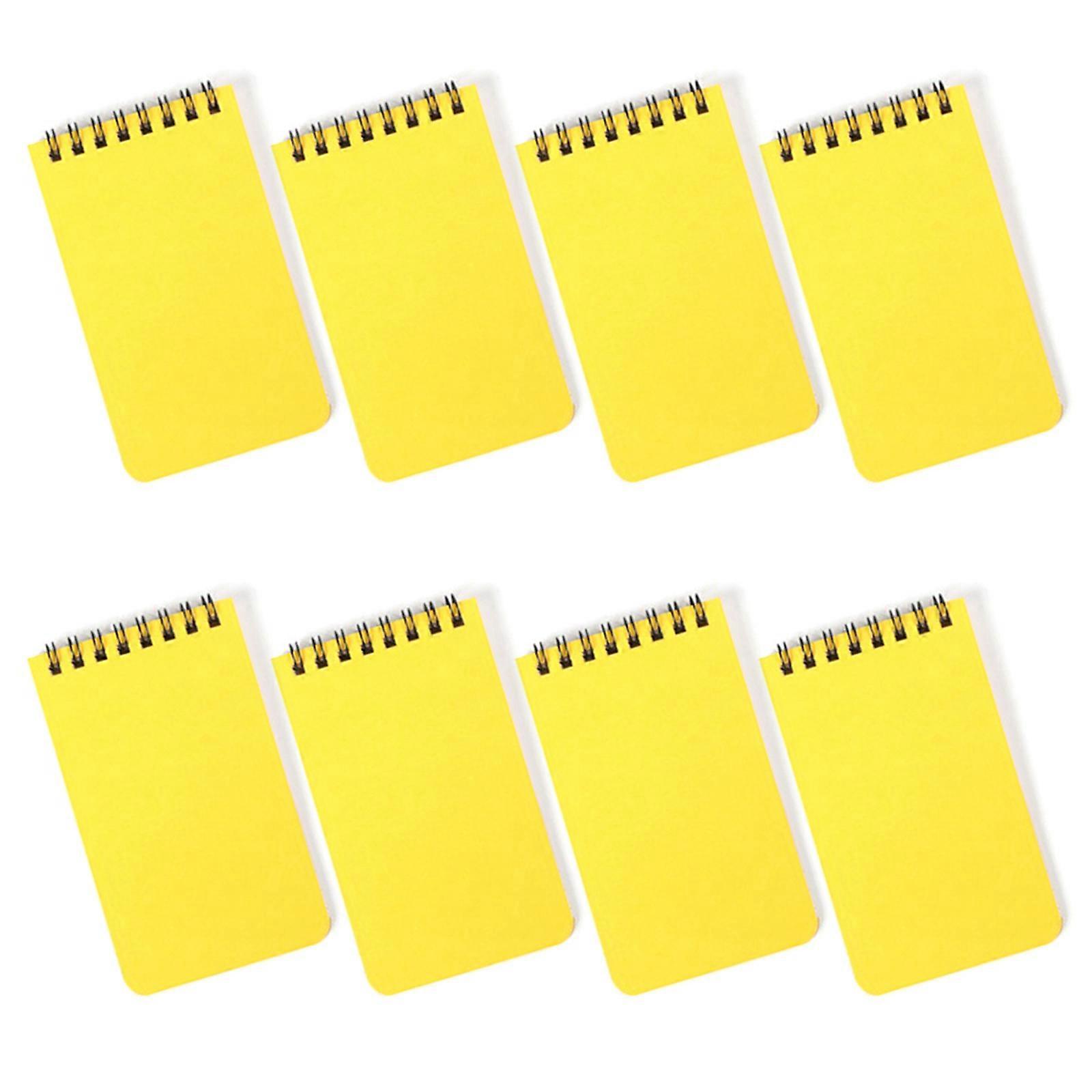 8Pcs Small Notebook 80 Sheets Unlined Twin Coil Binding Notepads 3x4.3Inch Writing Pad for Writing Noting Drawing  yellow