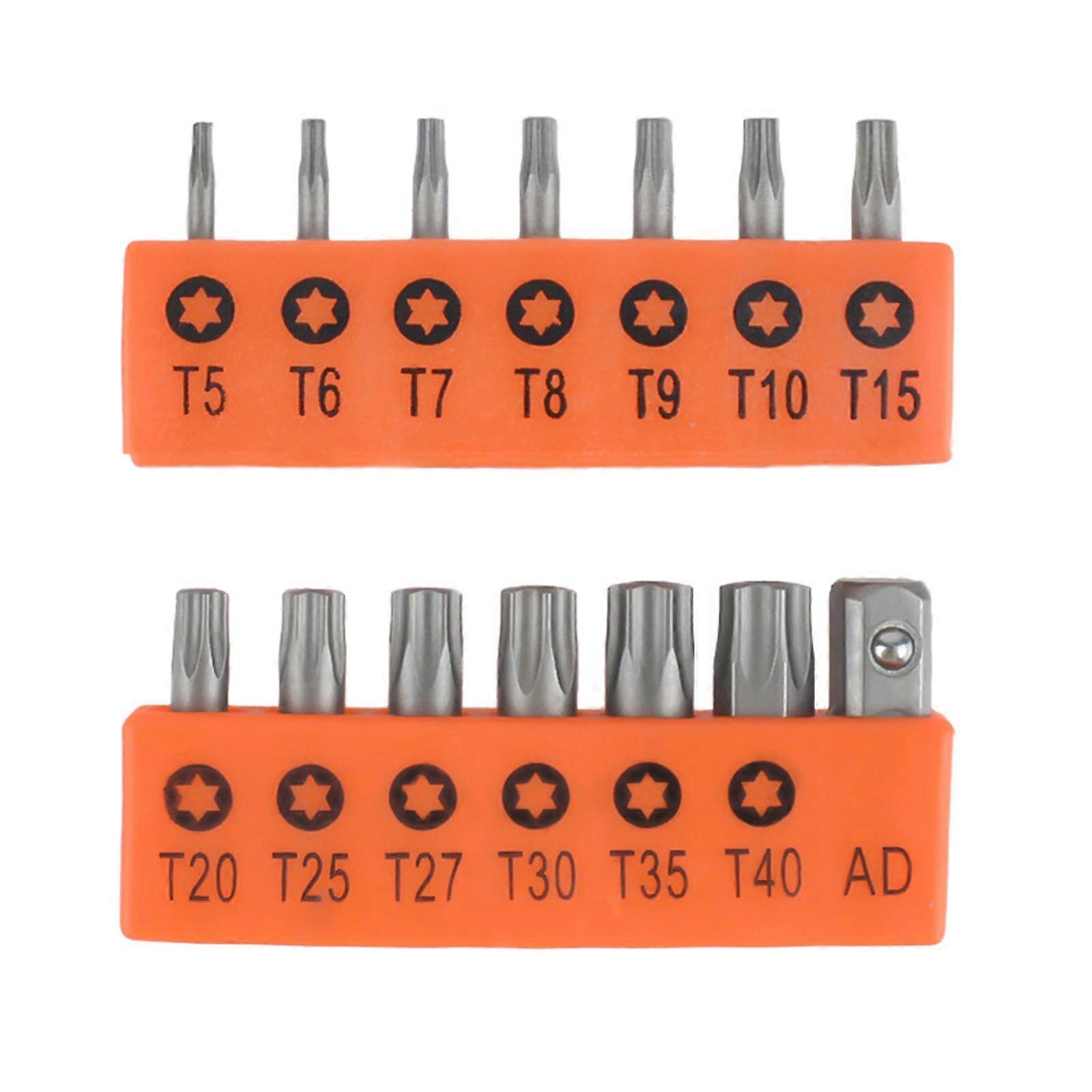 14pc Steel Driver Bits Multipurpose Screwdriver Accessories For DIY Mechanic And Technicians Automotive Home Maintenance Multicolor