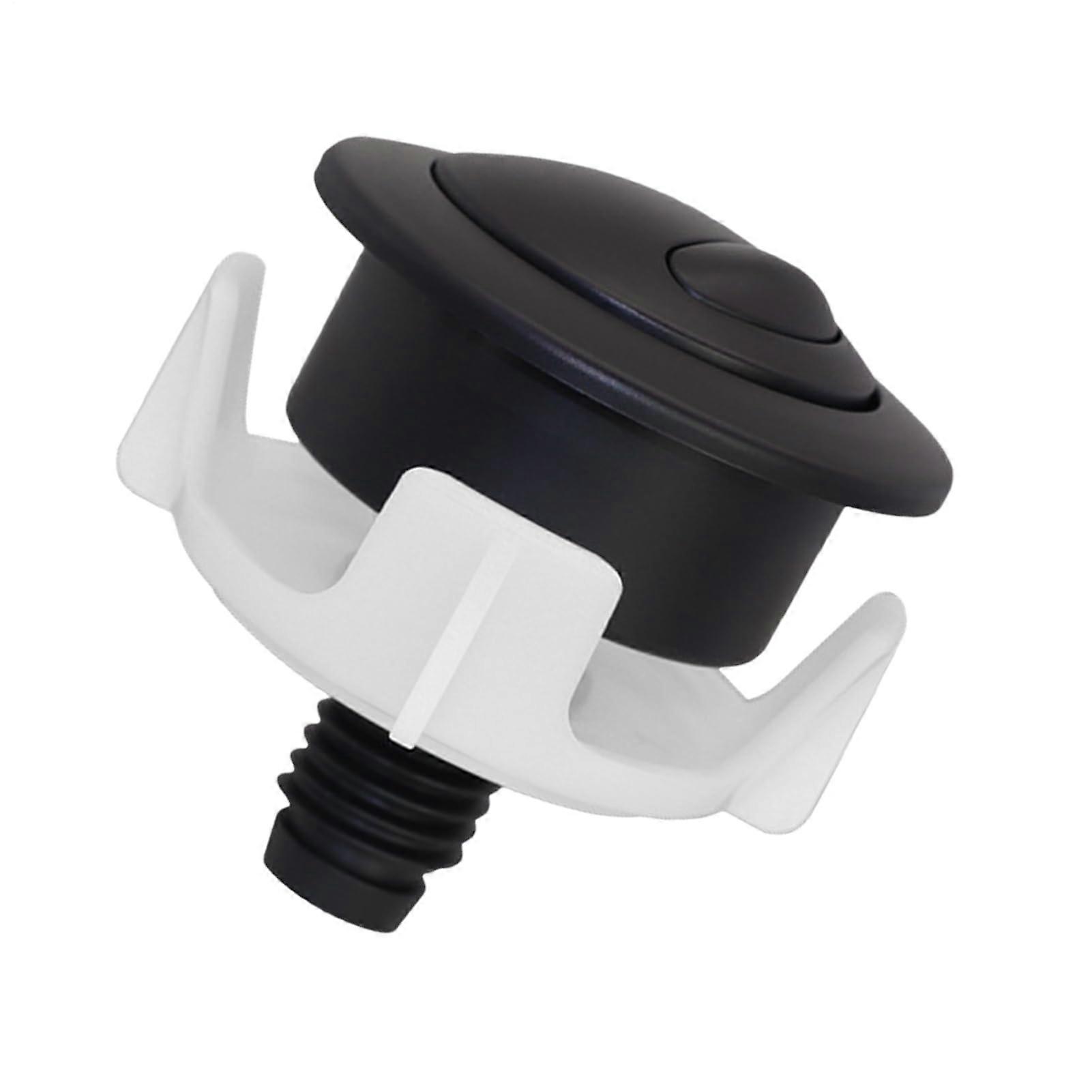 Toilet Push Button Dual Flush Replacement Kit Cistern Universals Tank Actuator Chrome Round Valve Plunger  Mounted Black