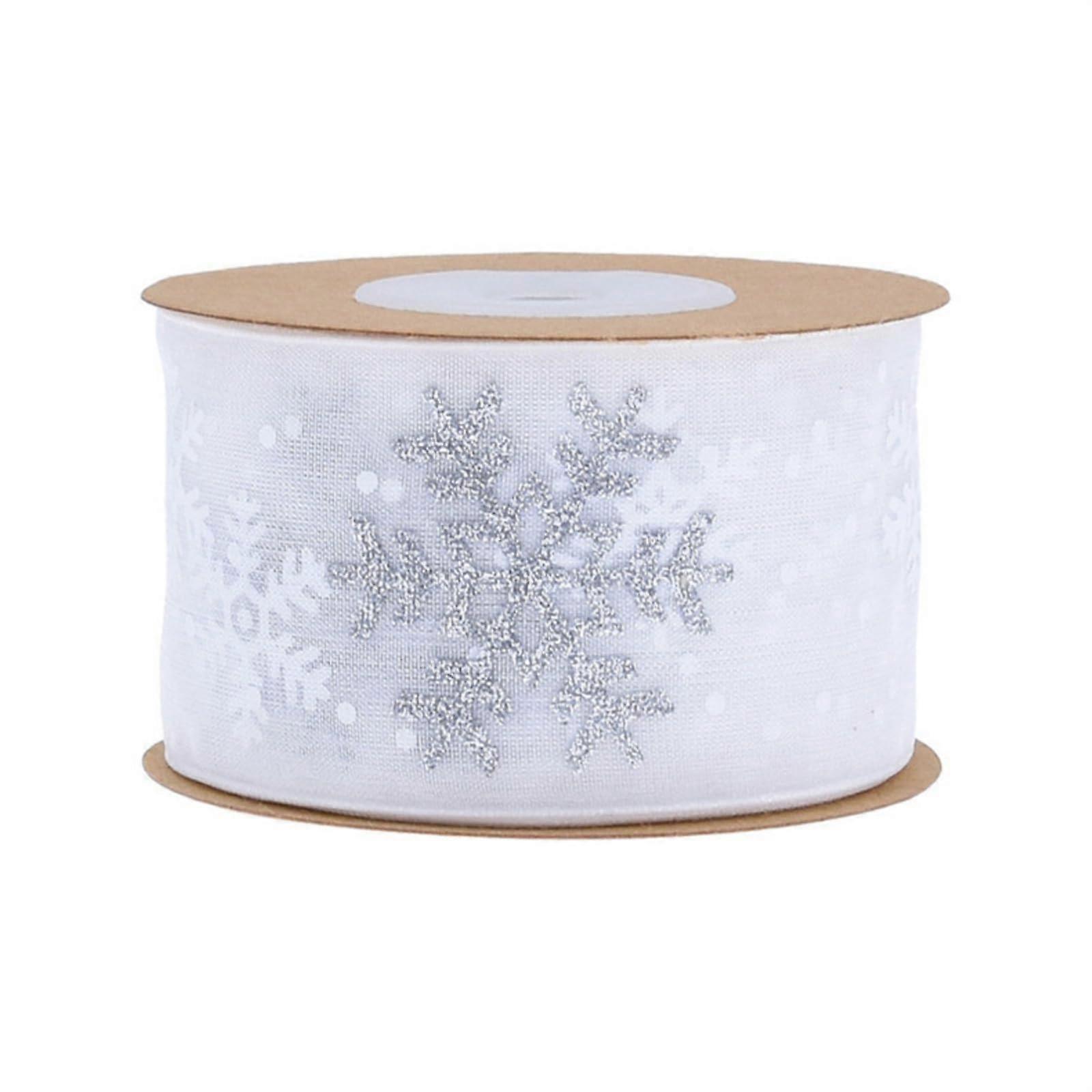 Christmas Ribbon with Snowflake Pattern for Holiday Gift Wrapping and Craft Decoration