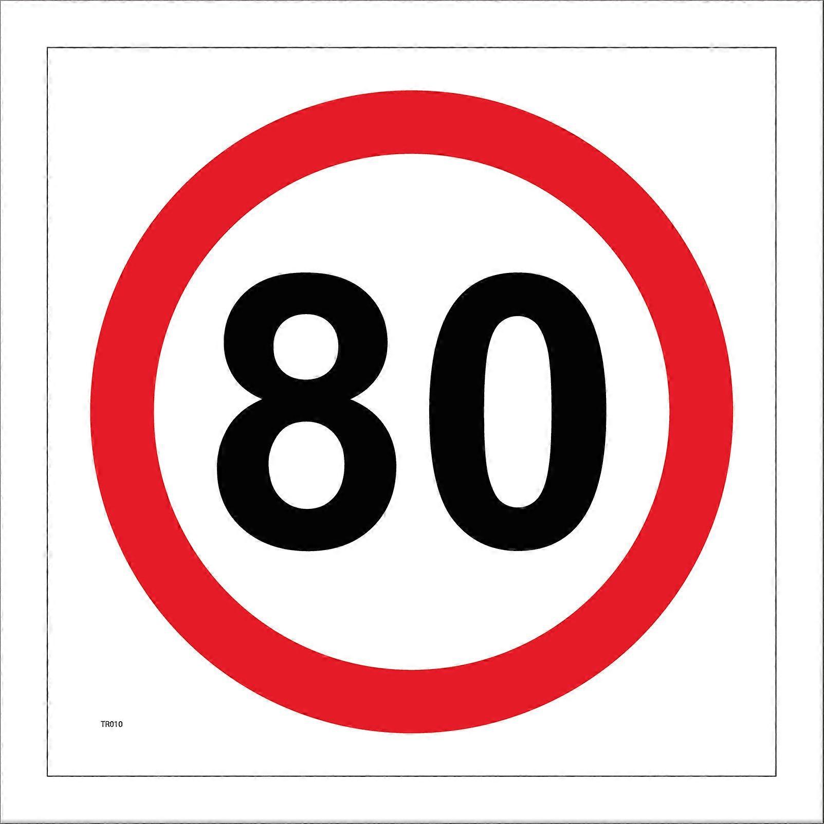 TR010 80 Miles Per Hour Sign with Circle