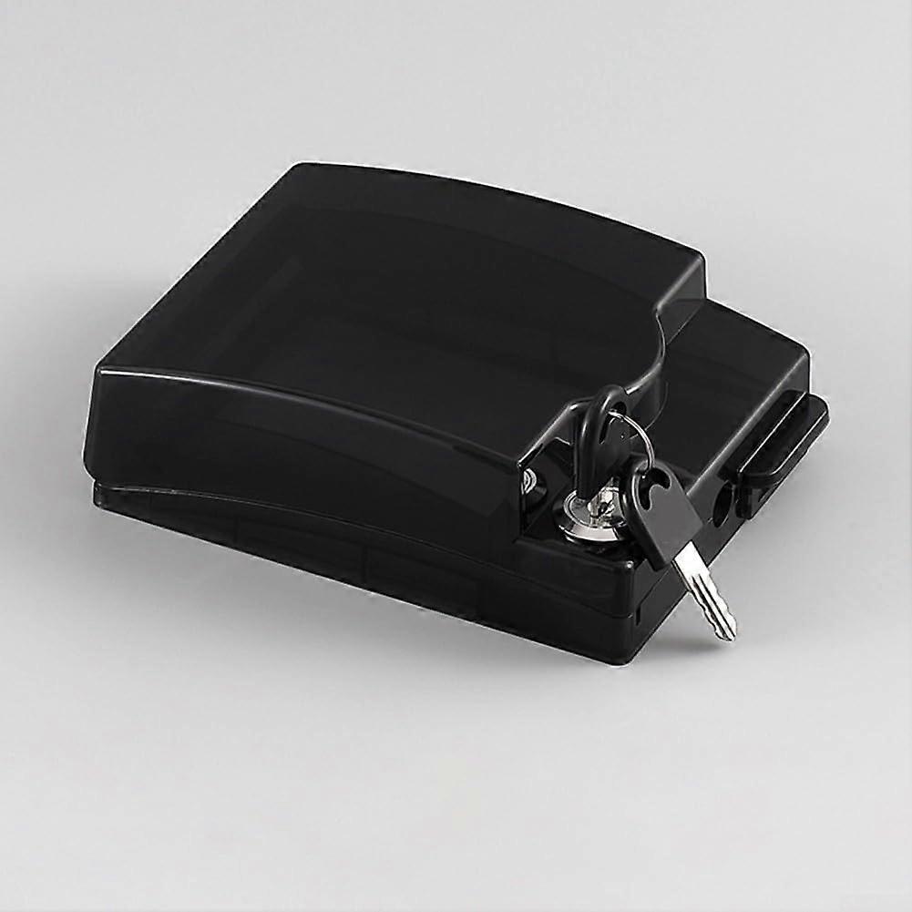 Weatherproof Lockable Outdoor Socket Box for 86 Type Outlets and Switches with Keyed Cover, Black