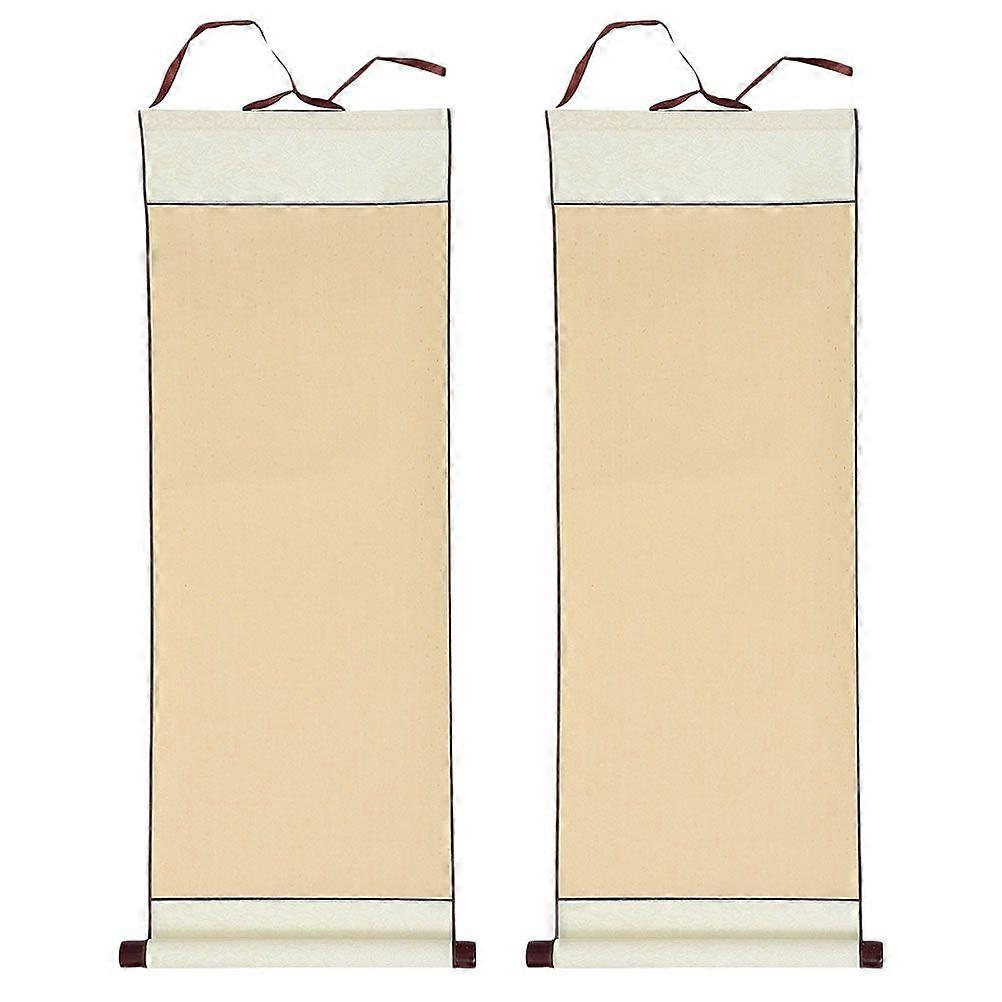 2pcs Calligraphy Scroll Paper Painting Scroll Hanging Chinese Calligraphy Paper