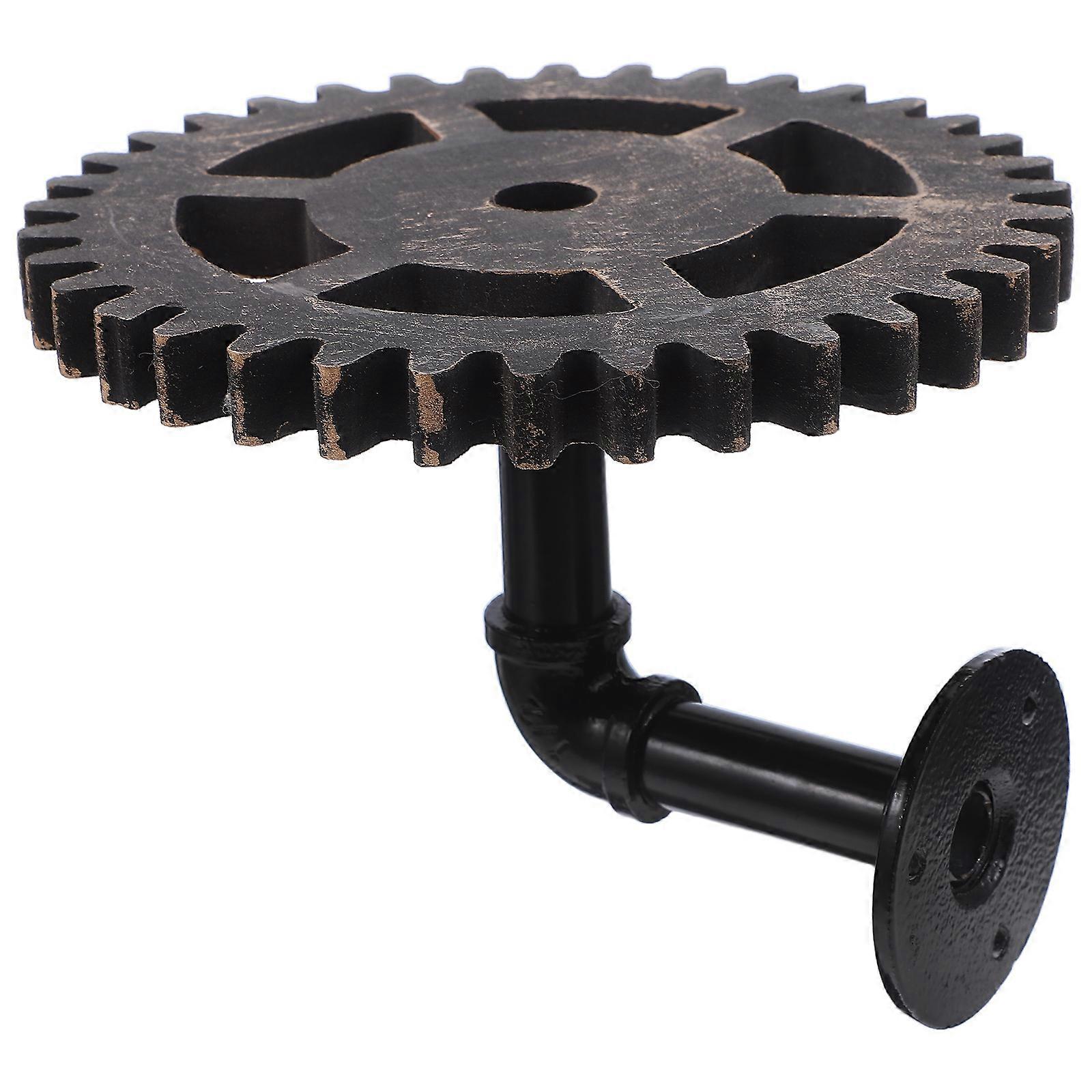 Steampunk Gear Design Floating Shelf for Home Decoration and Space Organization Using Black Iron 1Pcs