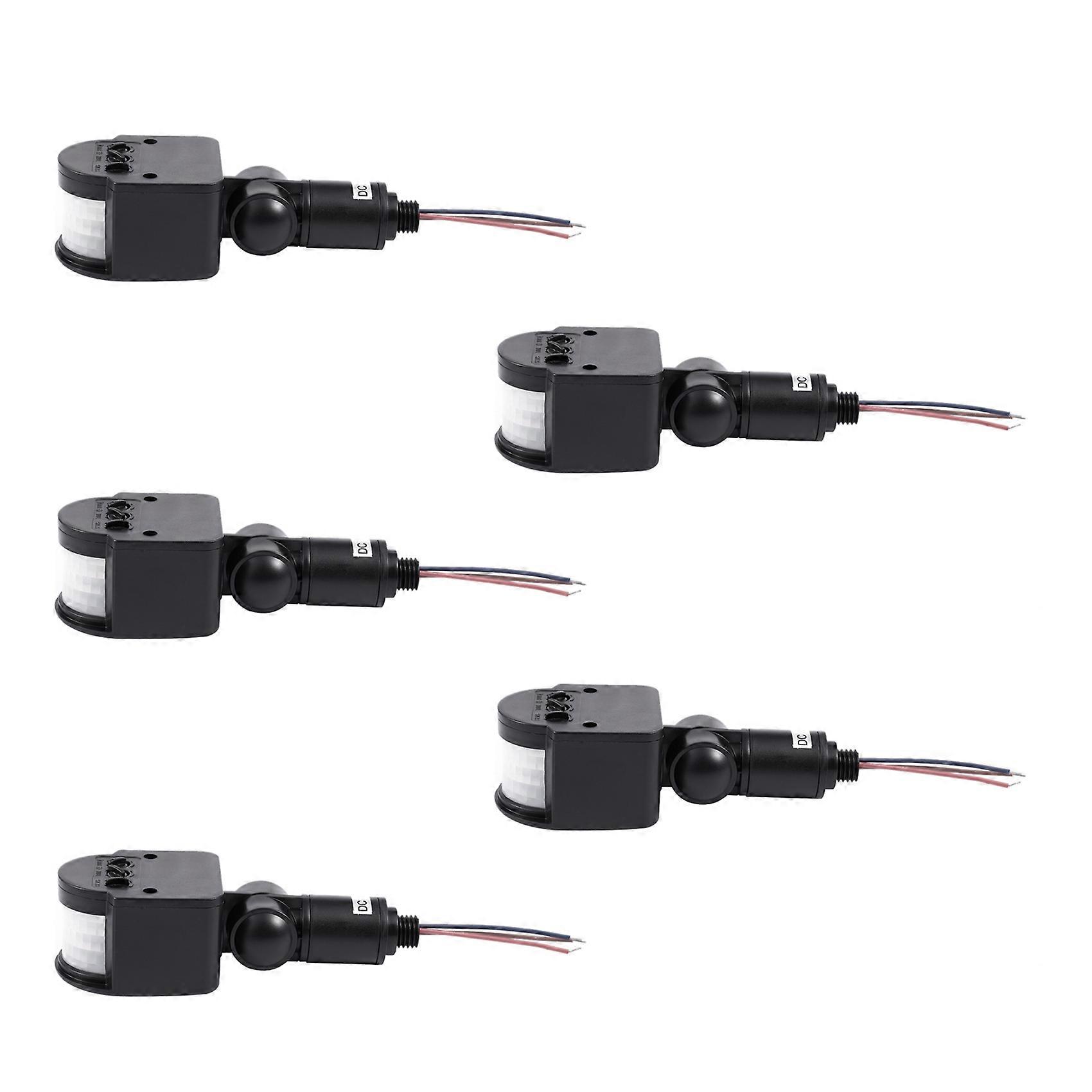 5X Outdoor 12V DC Automatic Infrared PIR Motion Sensor Switch for LED Light, Black