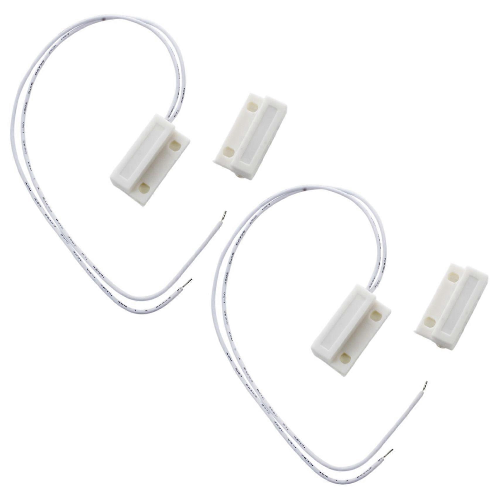 2X White Door Window Contacts Magnetic Switch Sensor