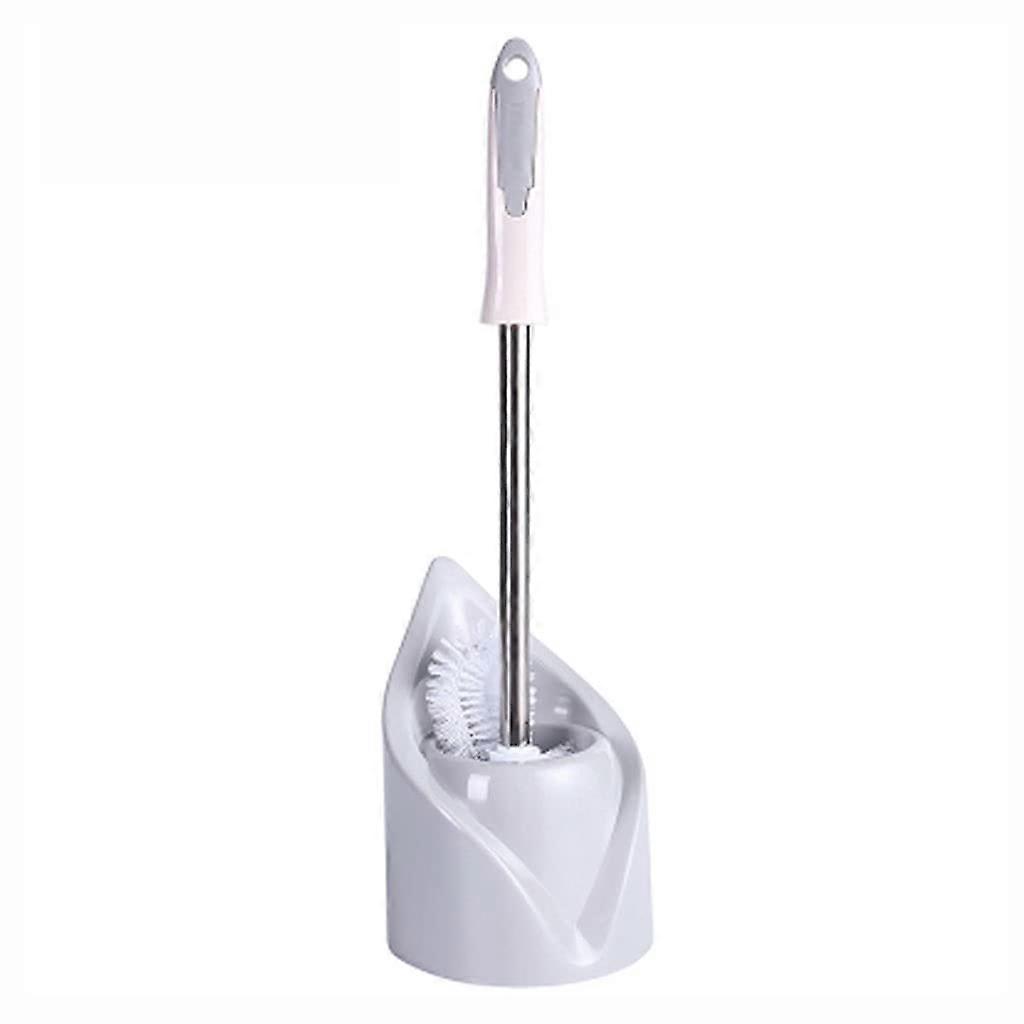 Toilet Brush and Holder Set with NonSlip Handle and Flexible Bristles for Bathroom Cleaning