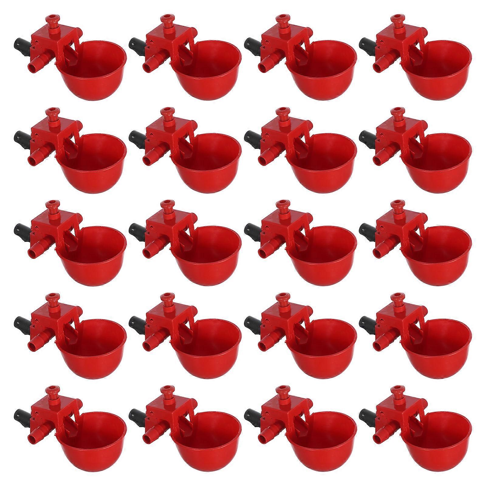 Pigeon Drinker Water Cup Automatic for 20Pcs Adjustable Red Bird Feeder