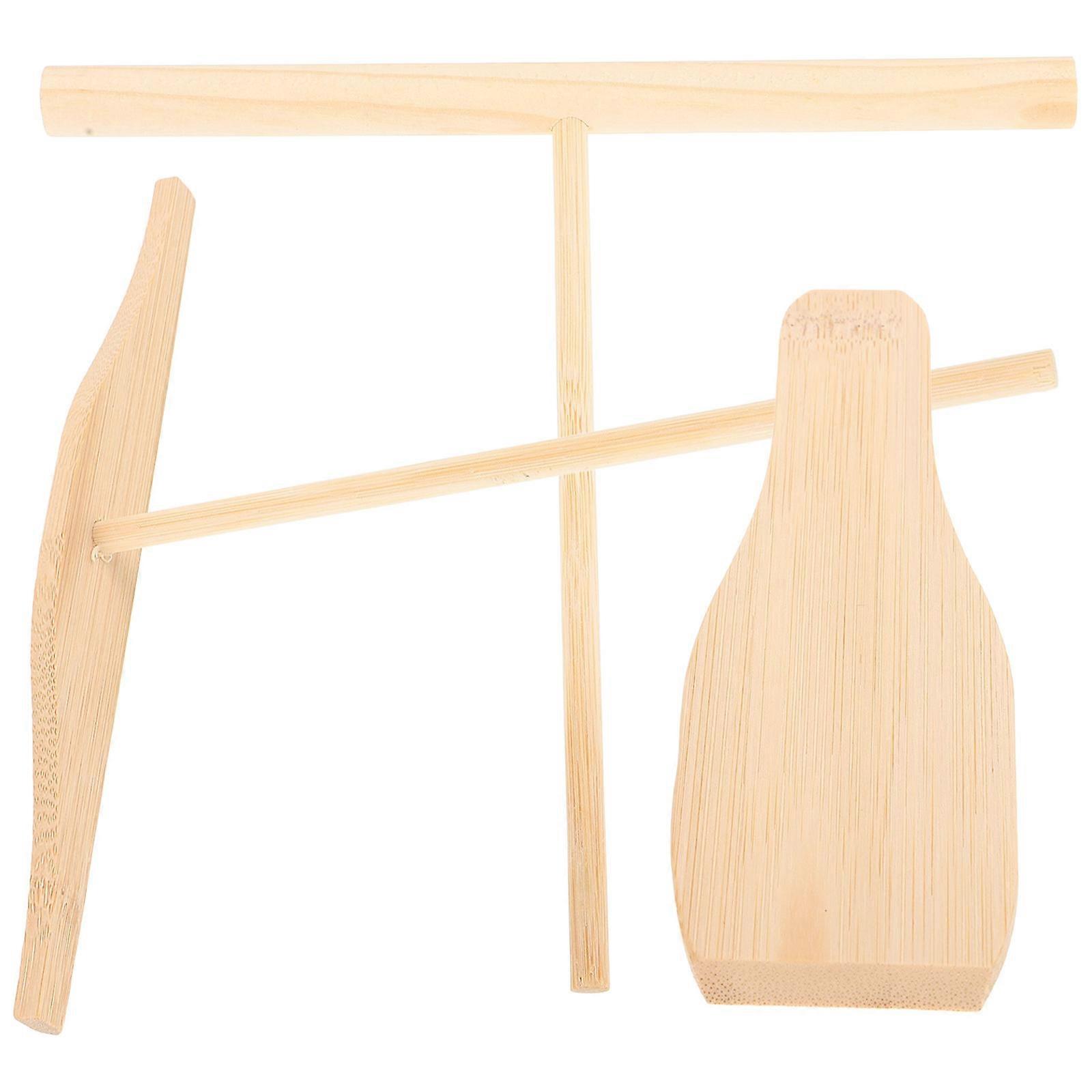 Wooden Crepe Spreader for Kitchen Pancake Making Tool 1Set with Spatula