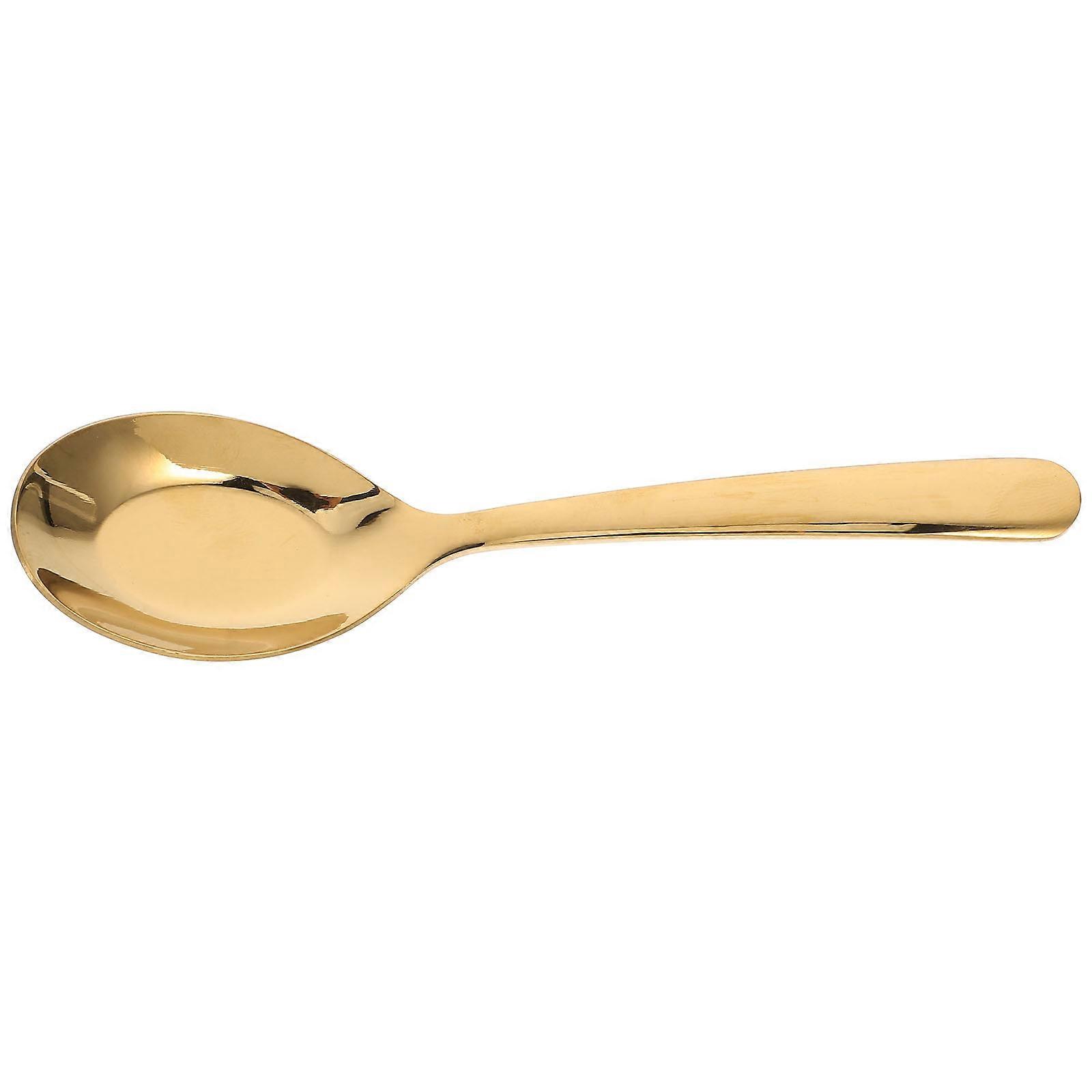 Flat Spoon Stainless Steel Spoon for Kitchen Use Golden