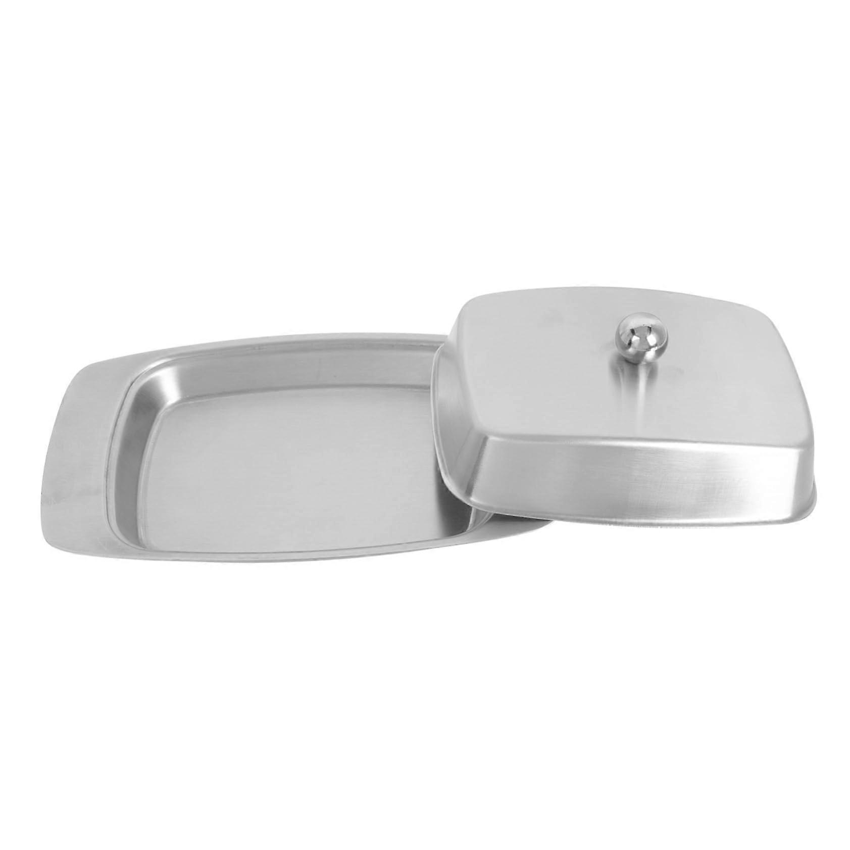Stainless Steel Butter Dish with Lid, Keeps Butter Fresh, Smooth Edge, Kitchen and Banquet Use