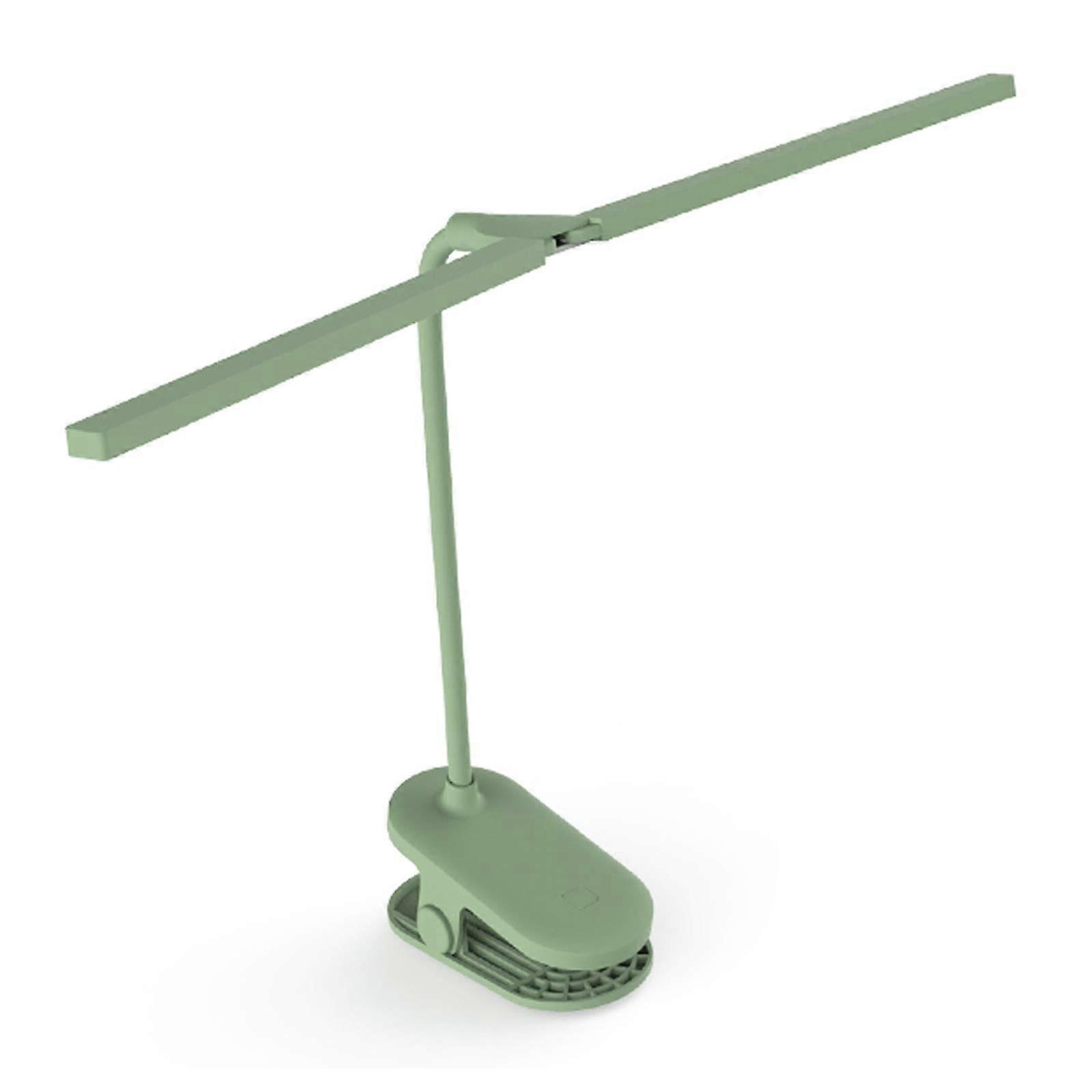 LED Desk Lamp with Dual Head, Stepless Touch Dimming, Rechargeable USB for Home Office Reading