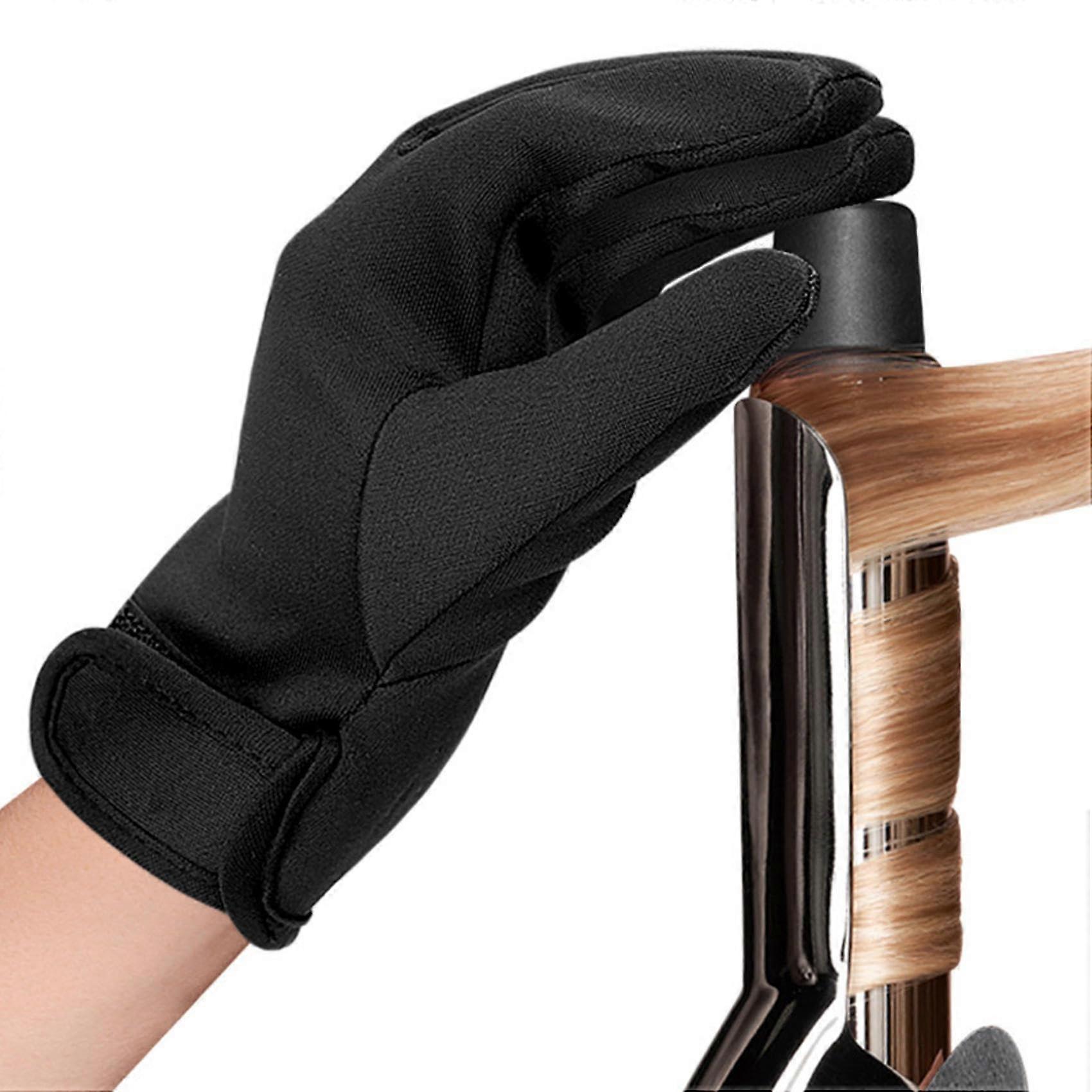 Heat Resistant Glove for Hair Styling with Heat Blocking Design for Curling and Flat Iron, Left Hand