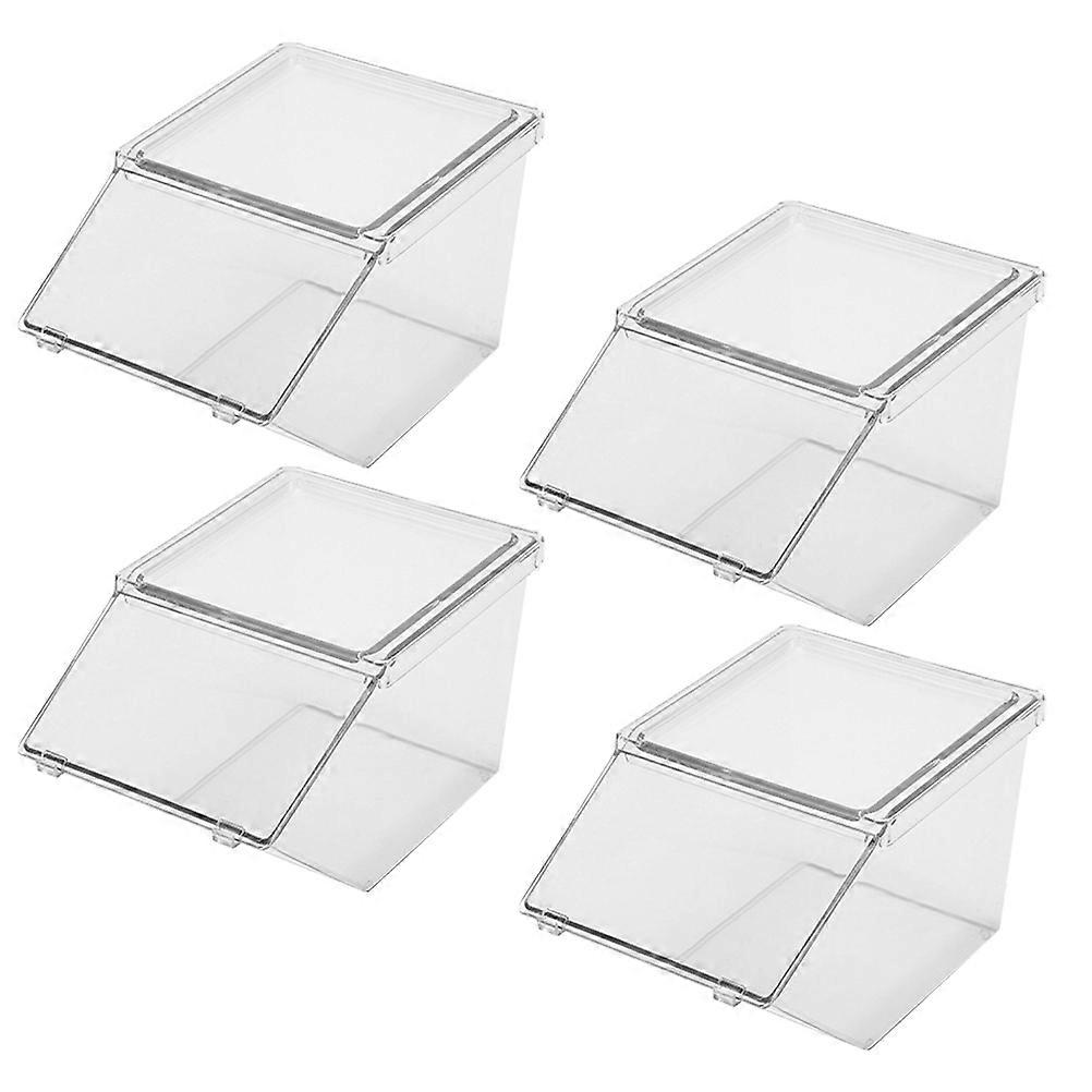 Tea Bag Storage Organizer Acrylic Box for Storage 4Pcs Transparent Container
