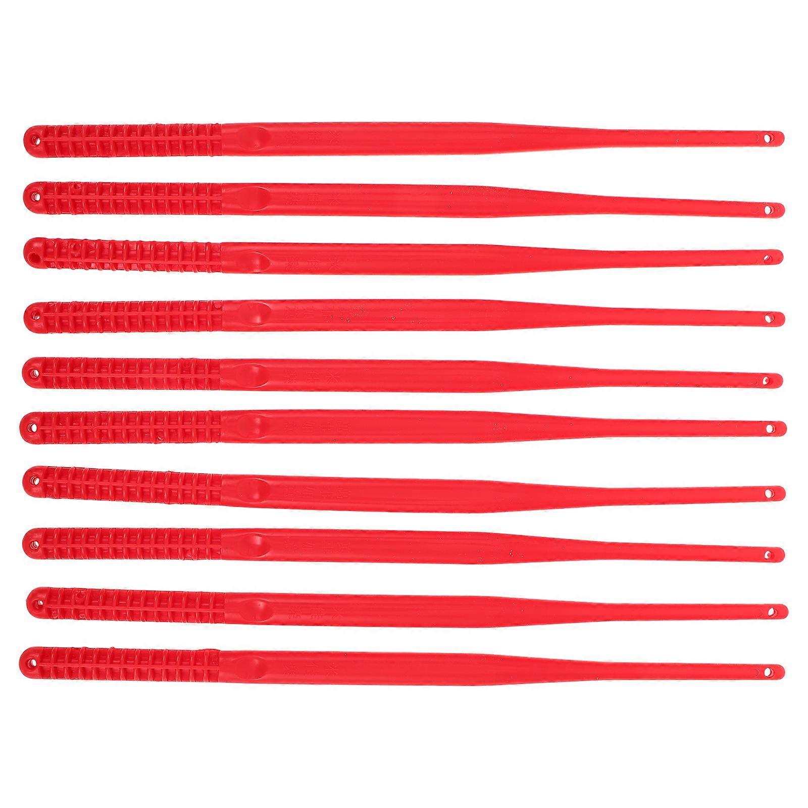 Plastic Diabolo Sticks Set for Playing with Comfortable Grip 10Pcs Red