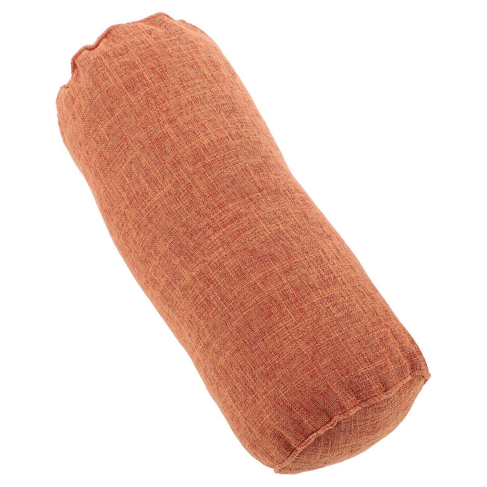 Yoga Cervical Throw Pillow Providing Comfortable Neck Support Orange