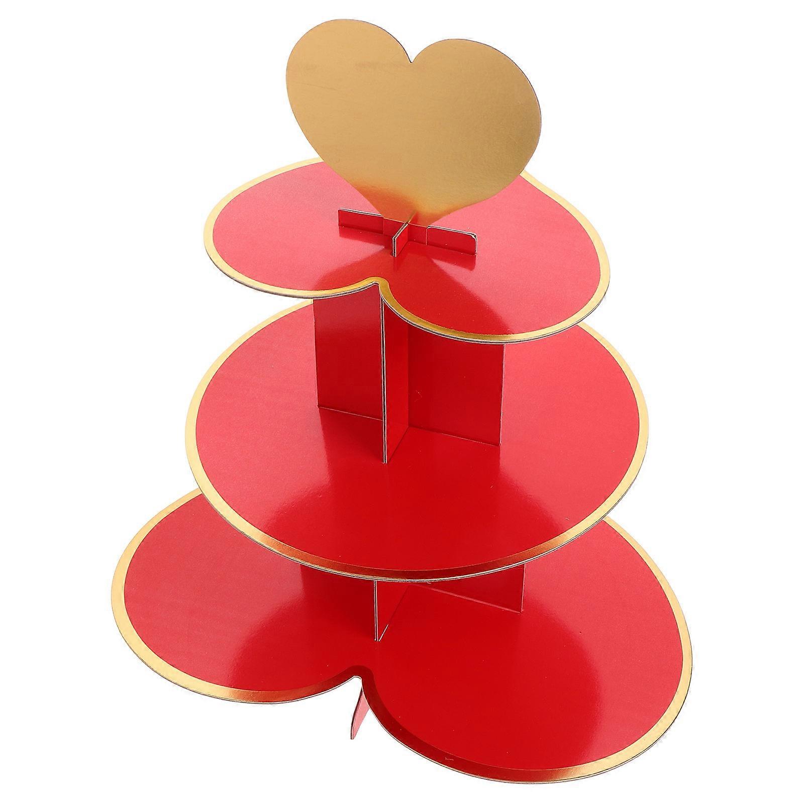 Red Multi-Layer Dessert Display Rack for Storage Cupcake Holder